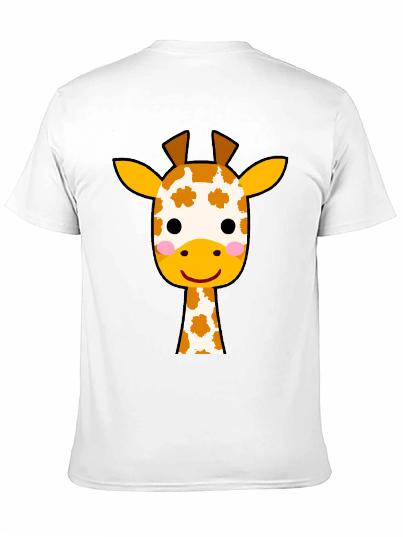 Cute Giraffe Graphic Tee - Black Cotton T-Shirt