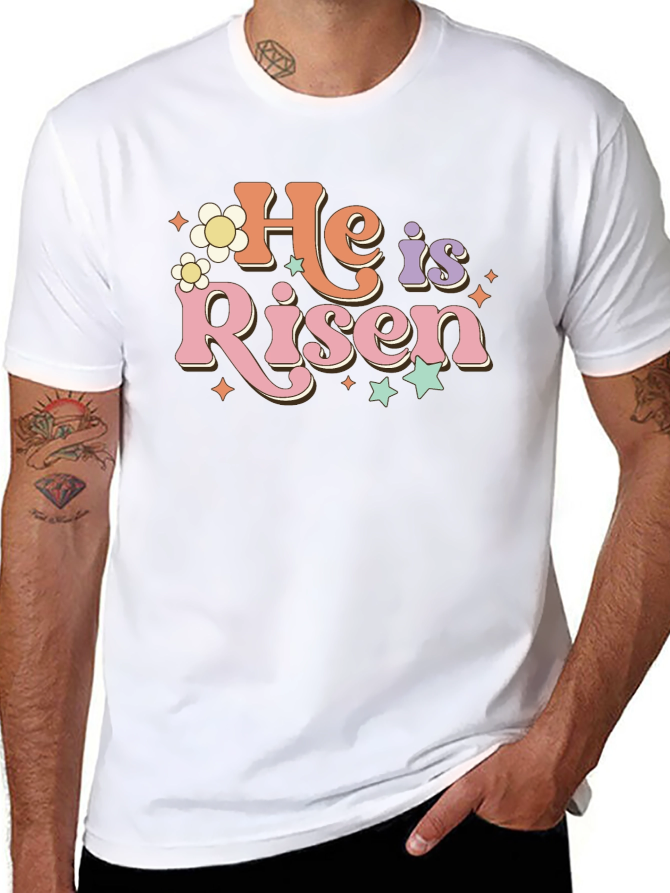 He is Risen Retro Graphic T-Shirt