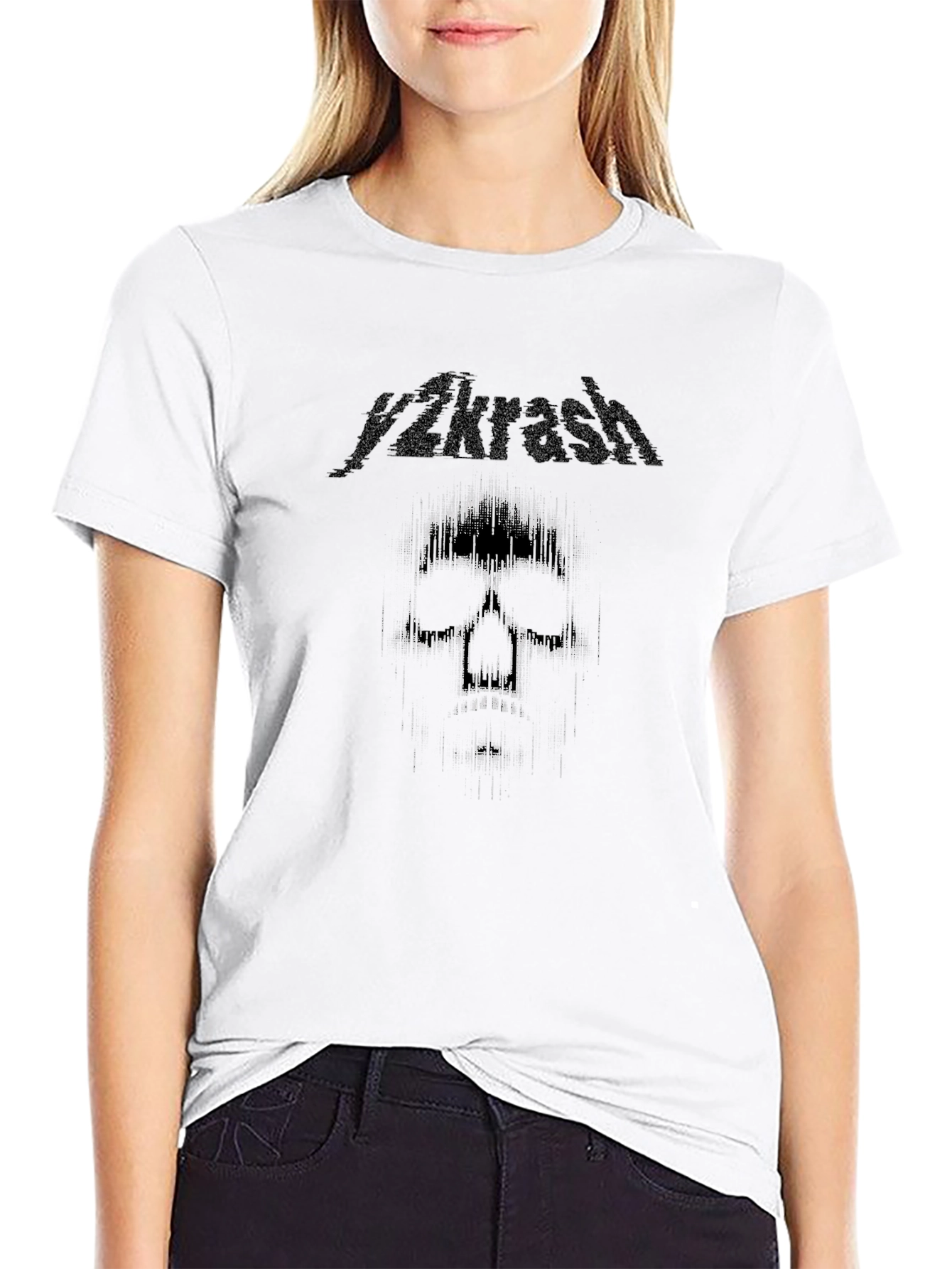 Y2krash Skull Graphic Black T-Shirt