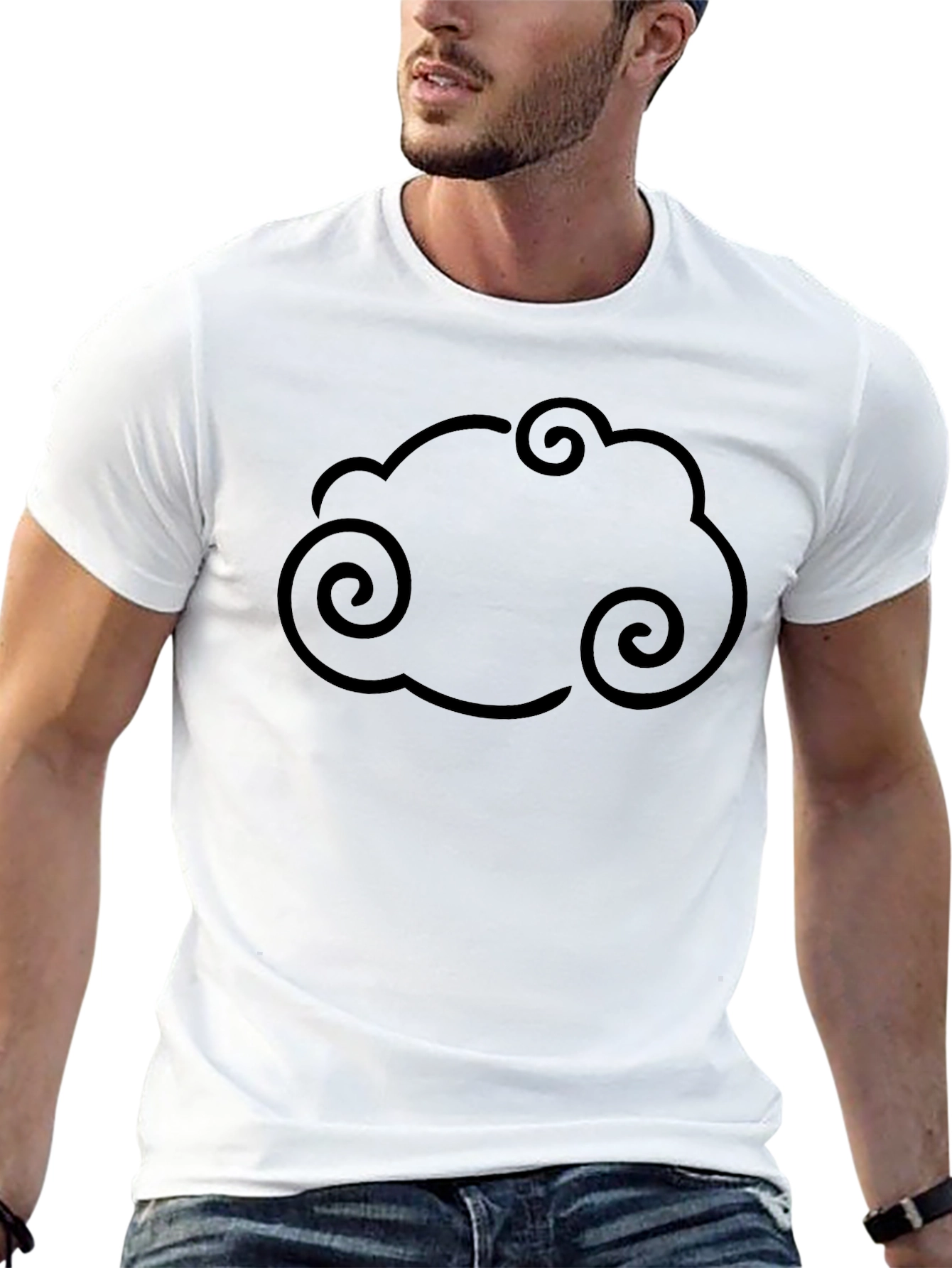 Cloud Swirl Graphic Tee - Black