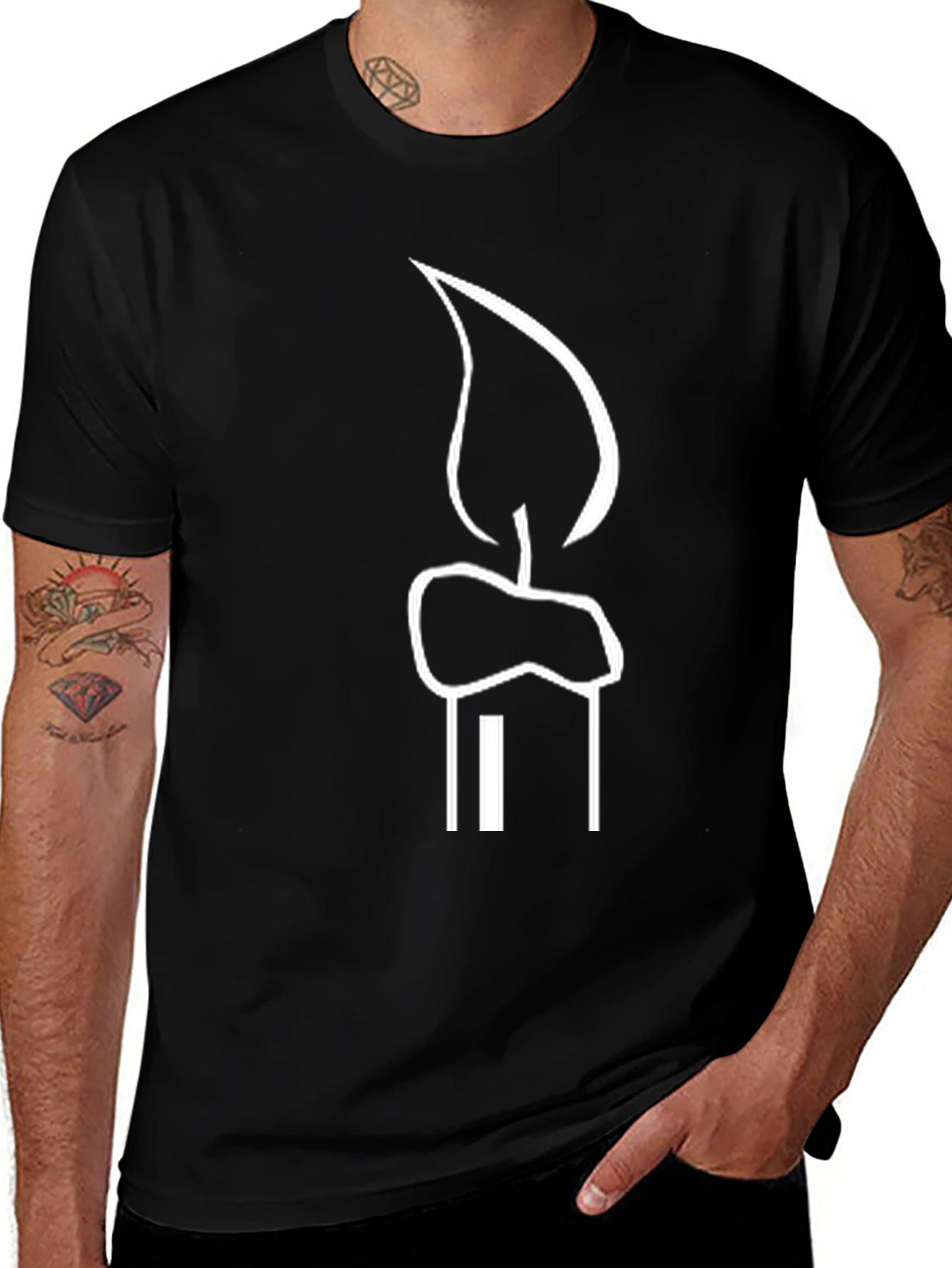 Candle Graphic Black T-Shirt