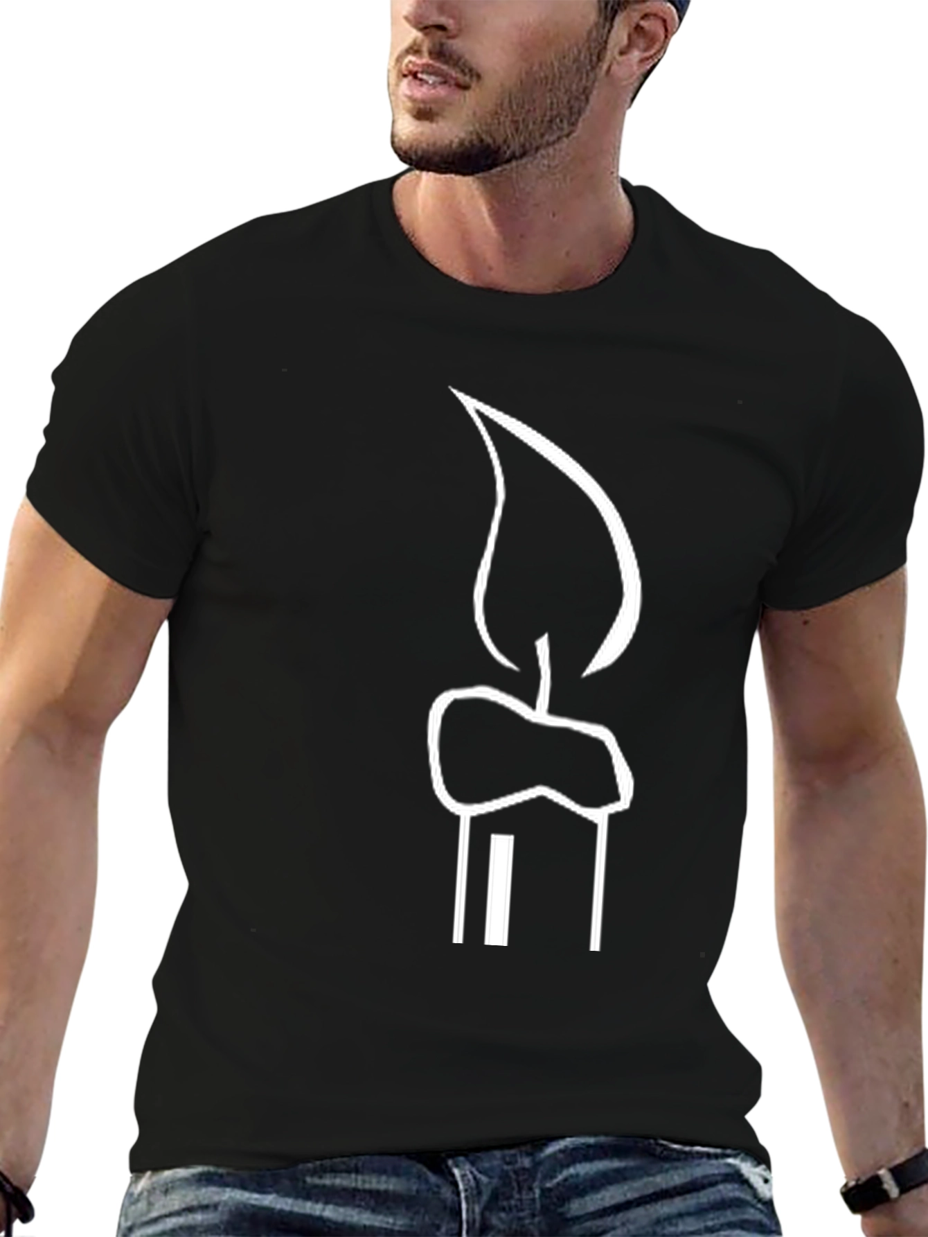 Candle Graphic Black T-Shirt