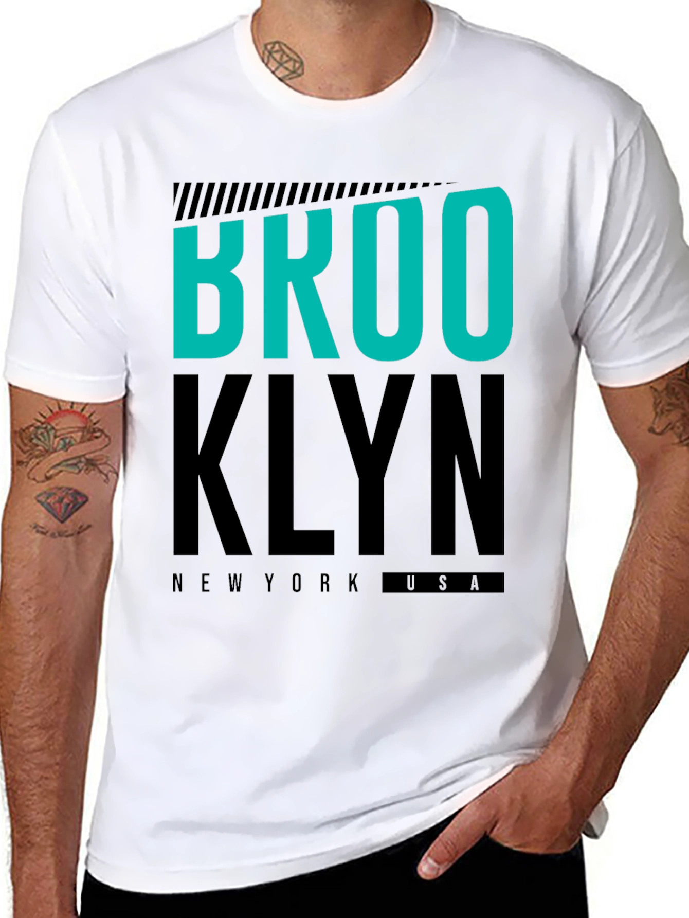 Brooklyn Graphic Tee | Black Crew Neck
