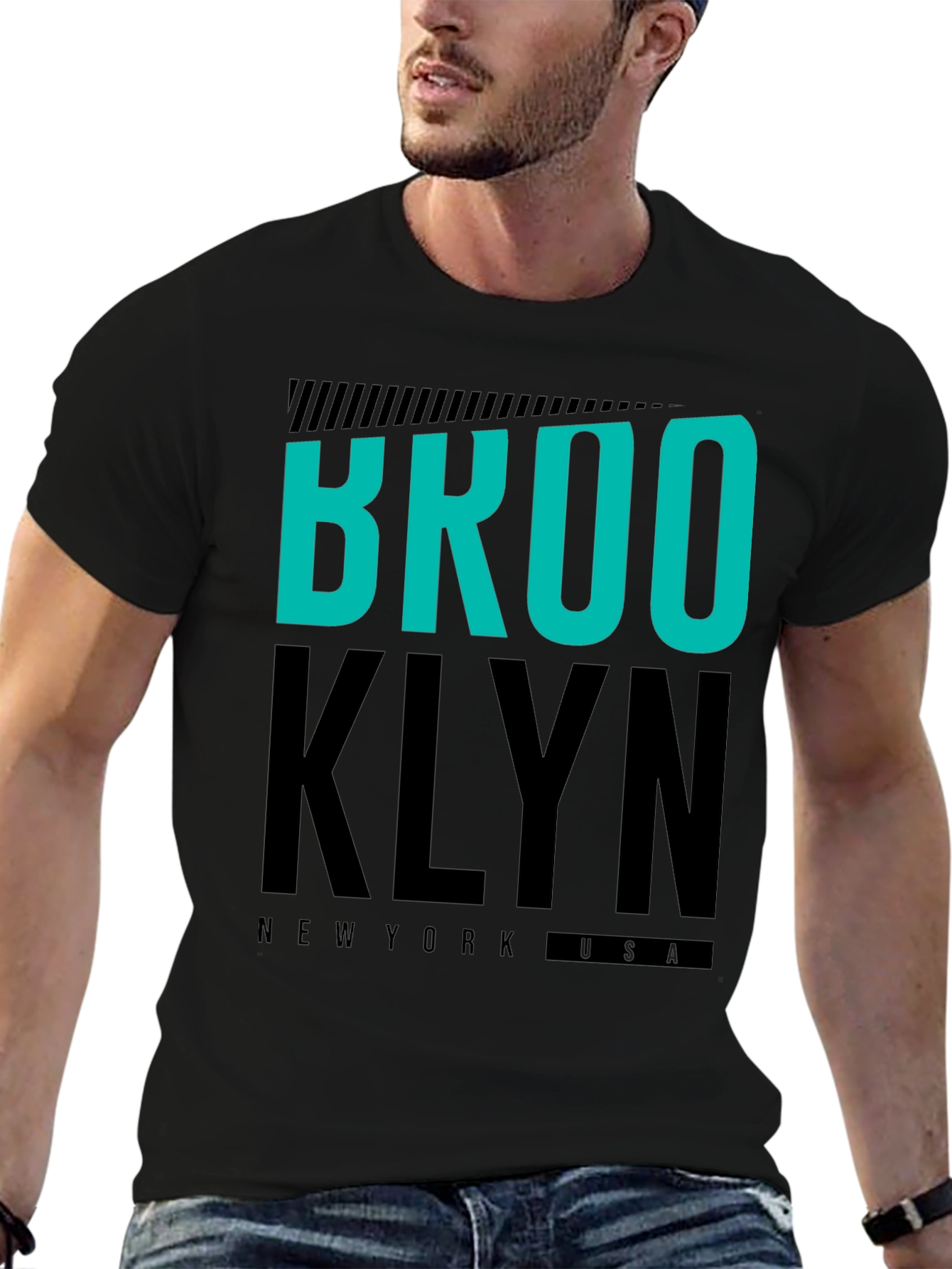 Brooklyn Graphic Tee | Black Crew Neck