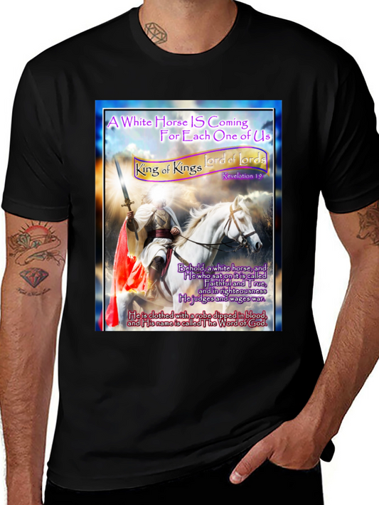 White Horse Rider Graphic T-Shirt