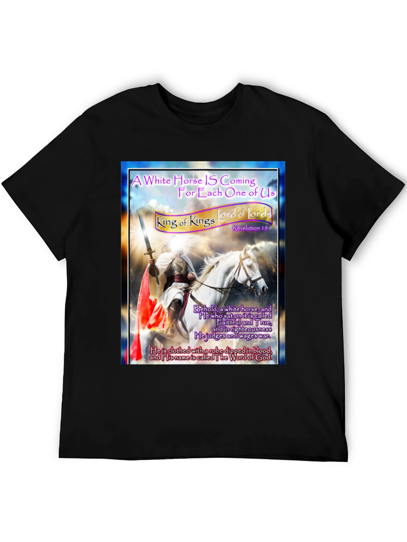 White Horse Rider Graphic T-Shirt