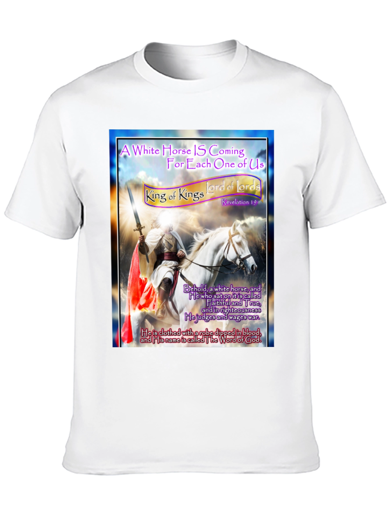 White Horse Rider Graphic T-Shirt