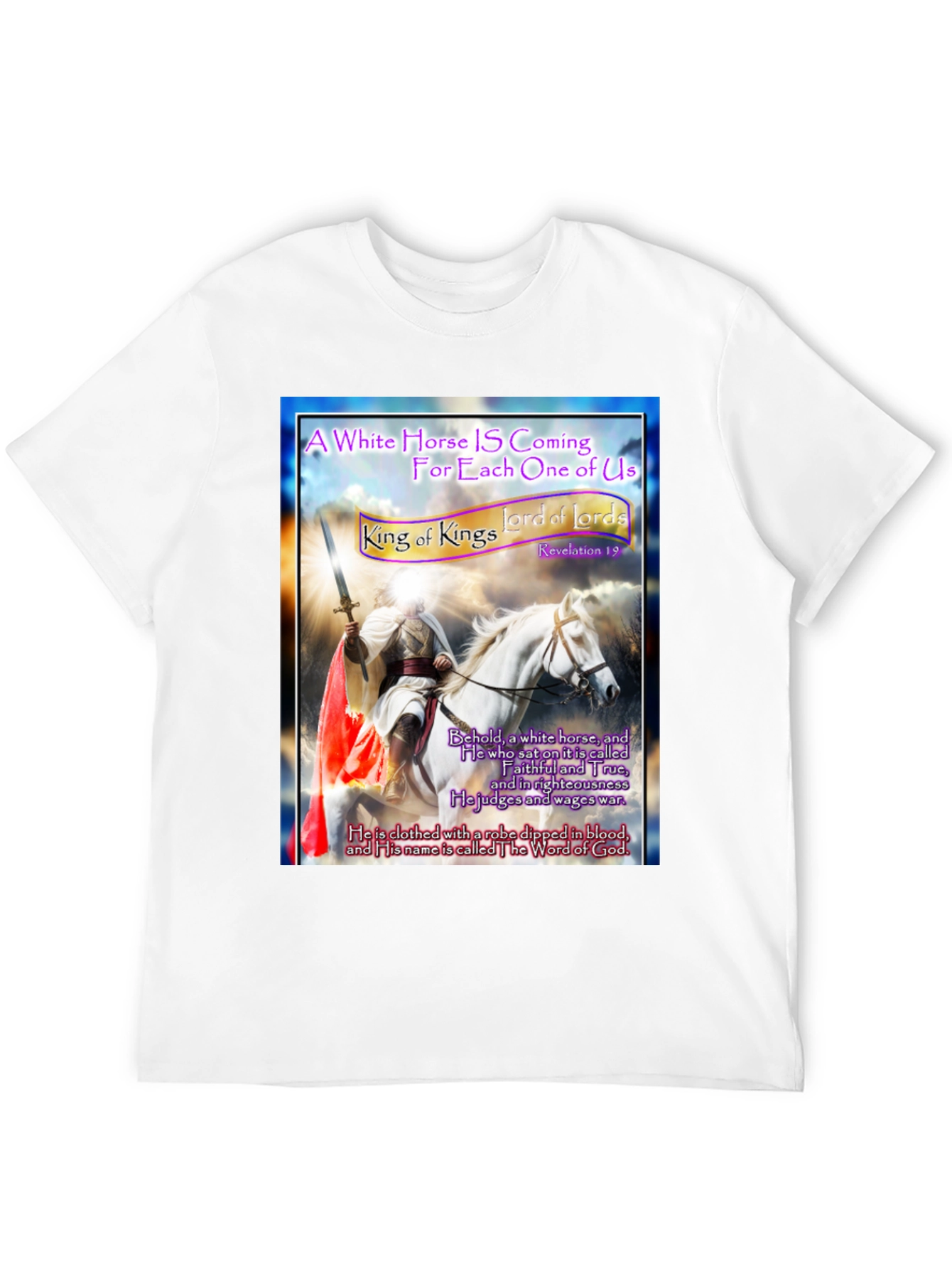 White Horse Rider Graphic T-Shirt