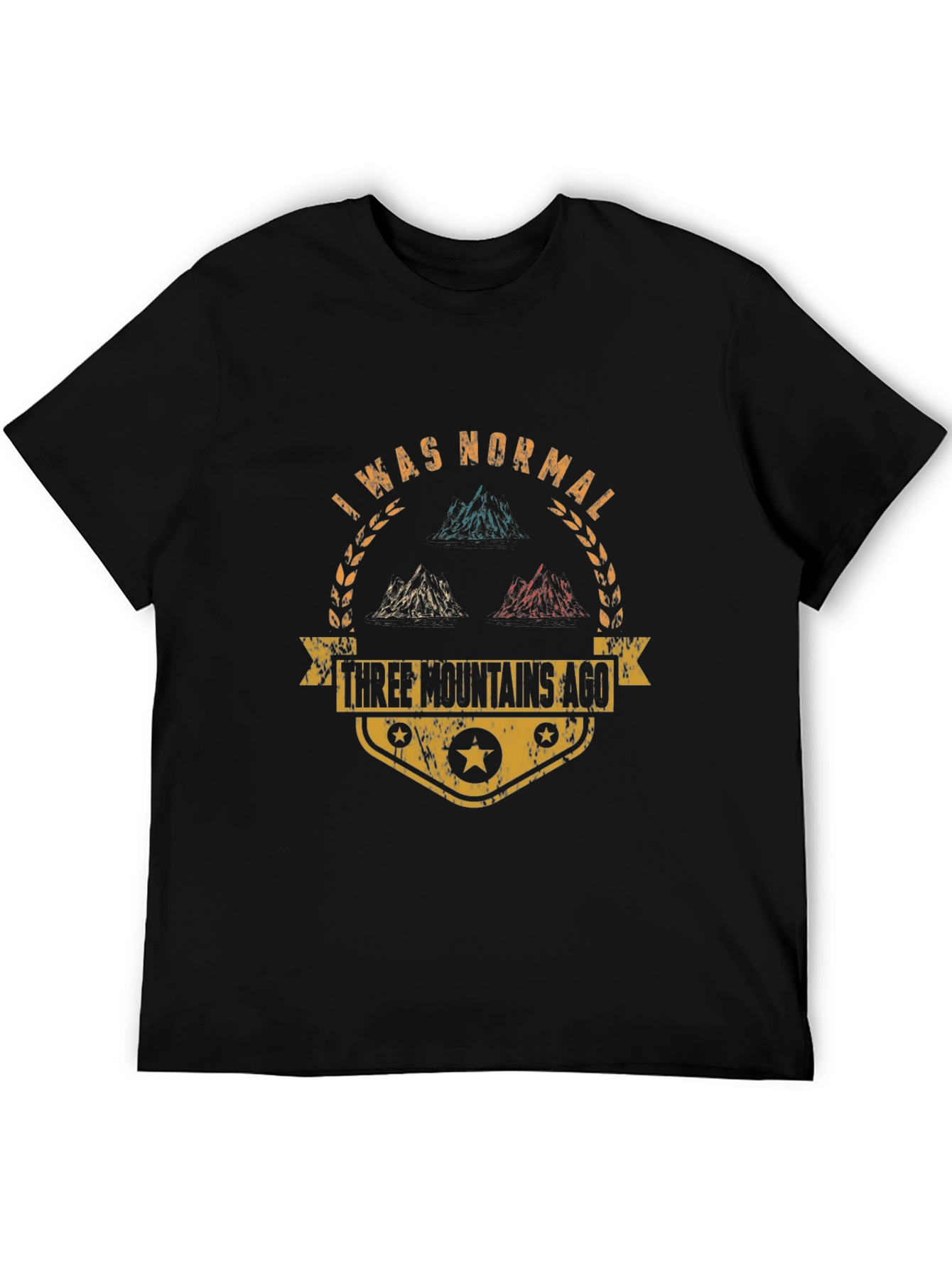 I Was Normal Three Mountains Ago Black T-Shirt