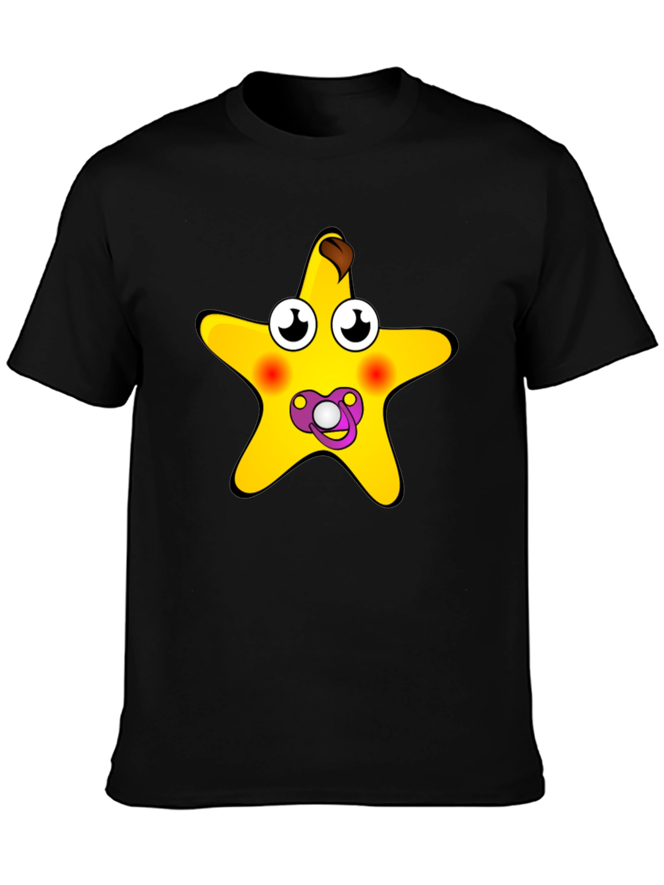 Funny Starfish Baby Pacifier Black T-Shirt