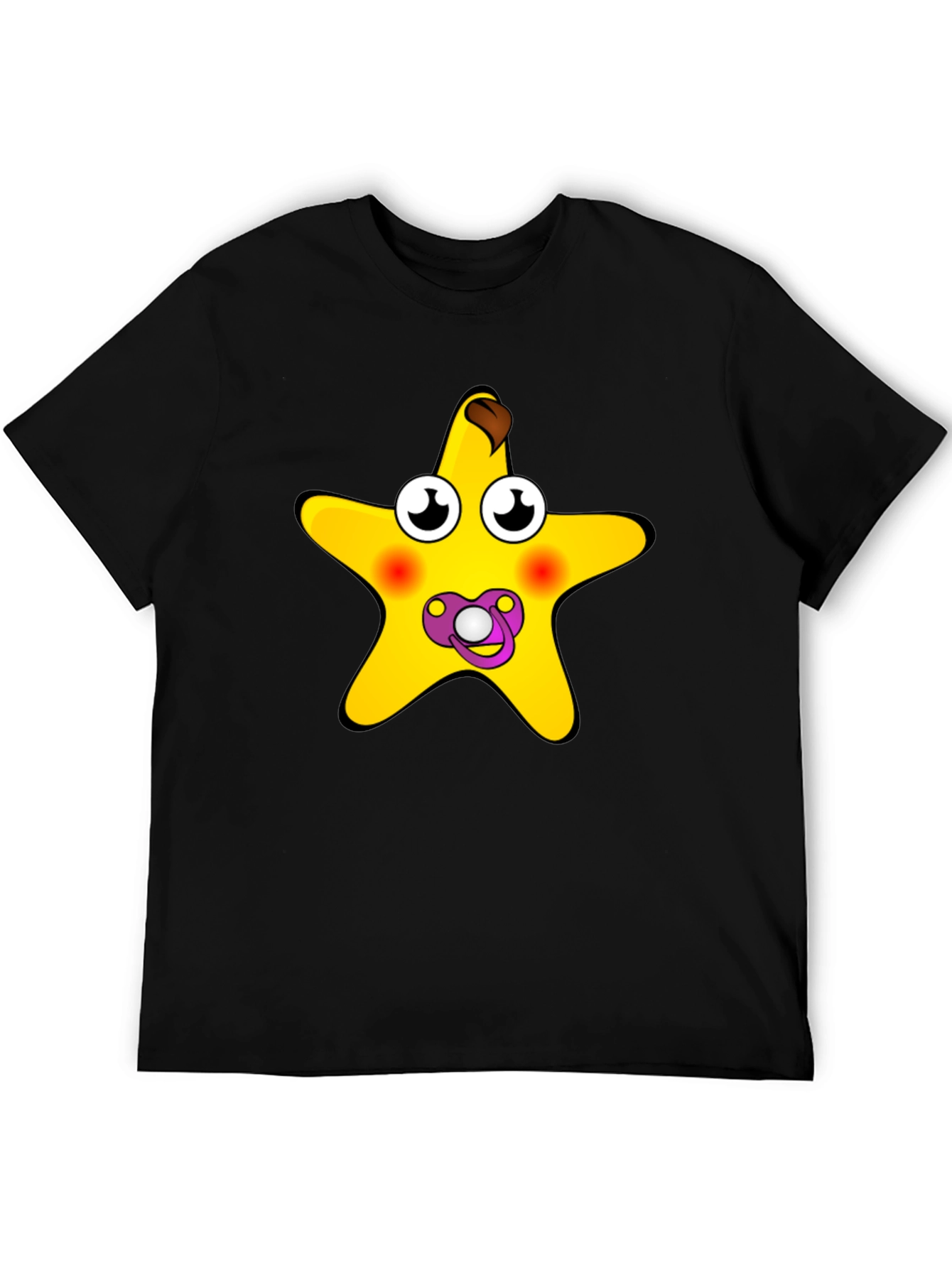 Funny Starfish Baby Pacifier Black T-Shirt