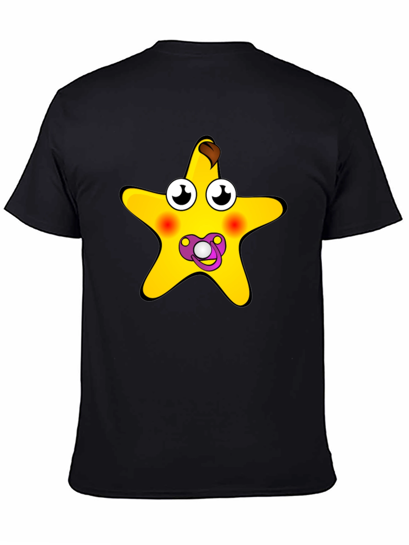 Funny Starfish Baby Pacifier Black T-Shirt