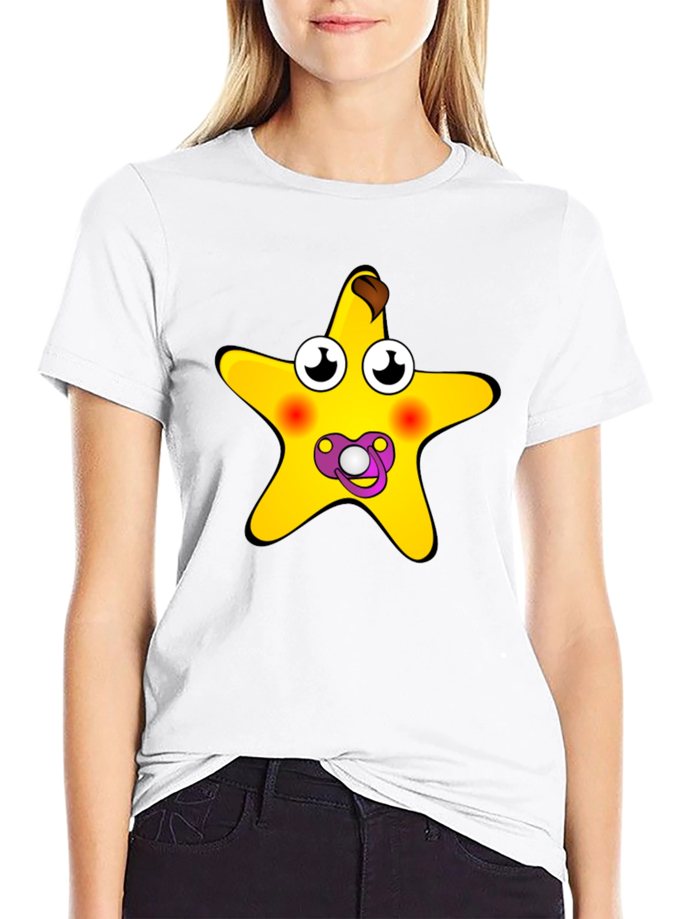 Funny Starfish Baby Pacifier Black T-Shirt