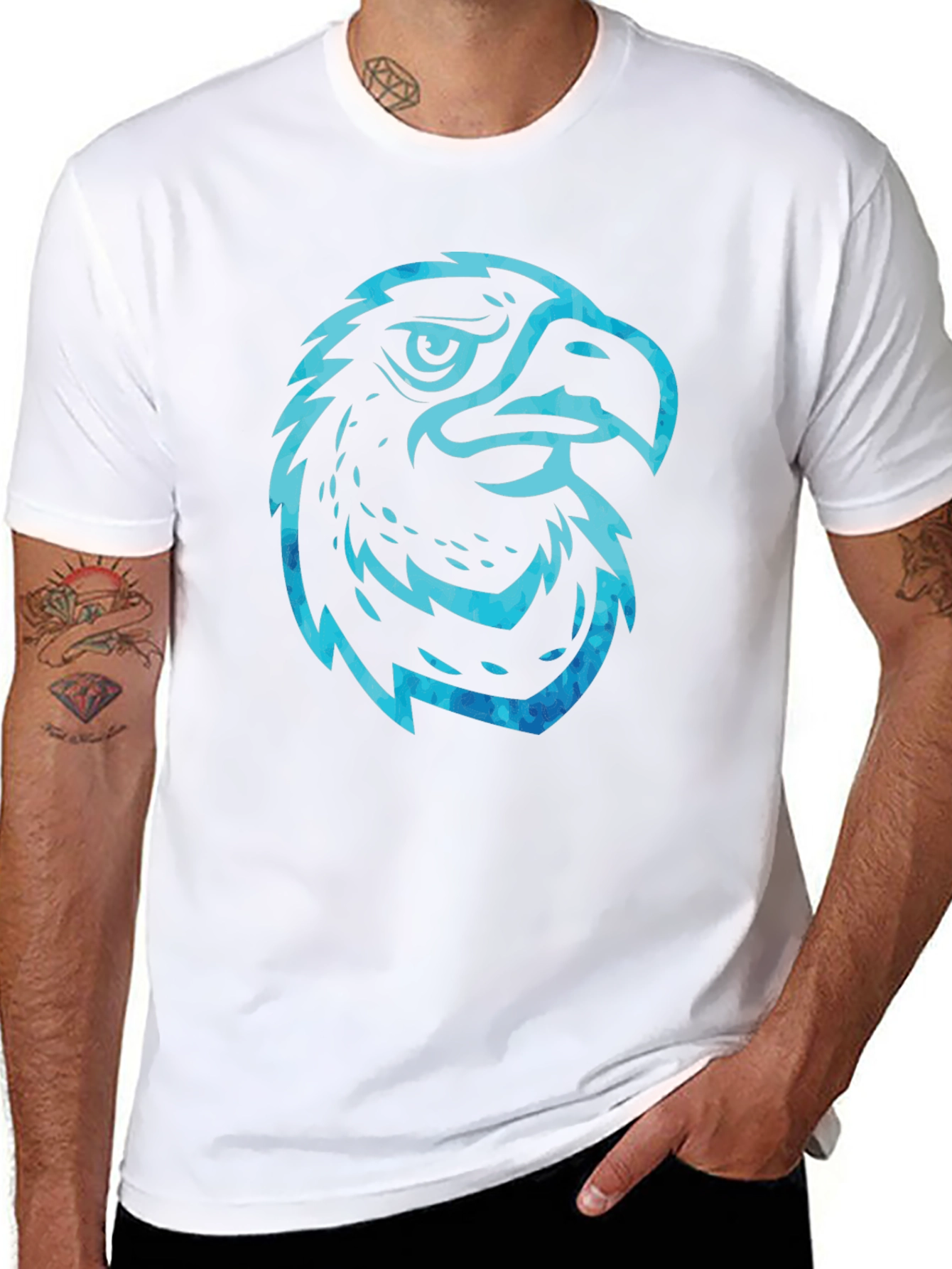 Mens Black Eagle Graphic T-Shirt