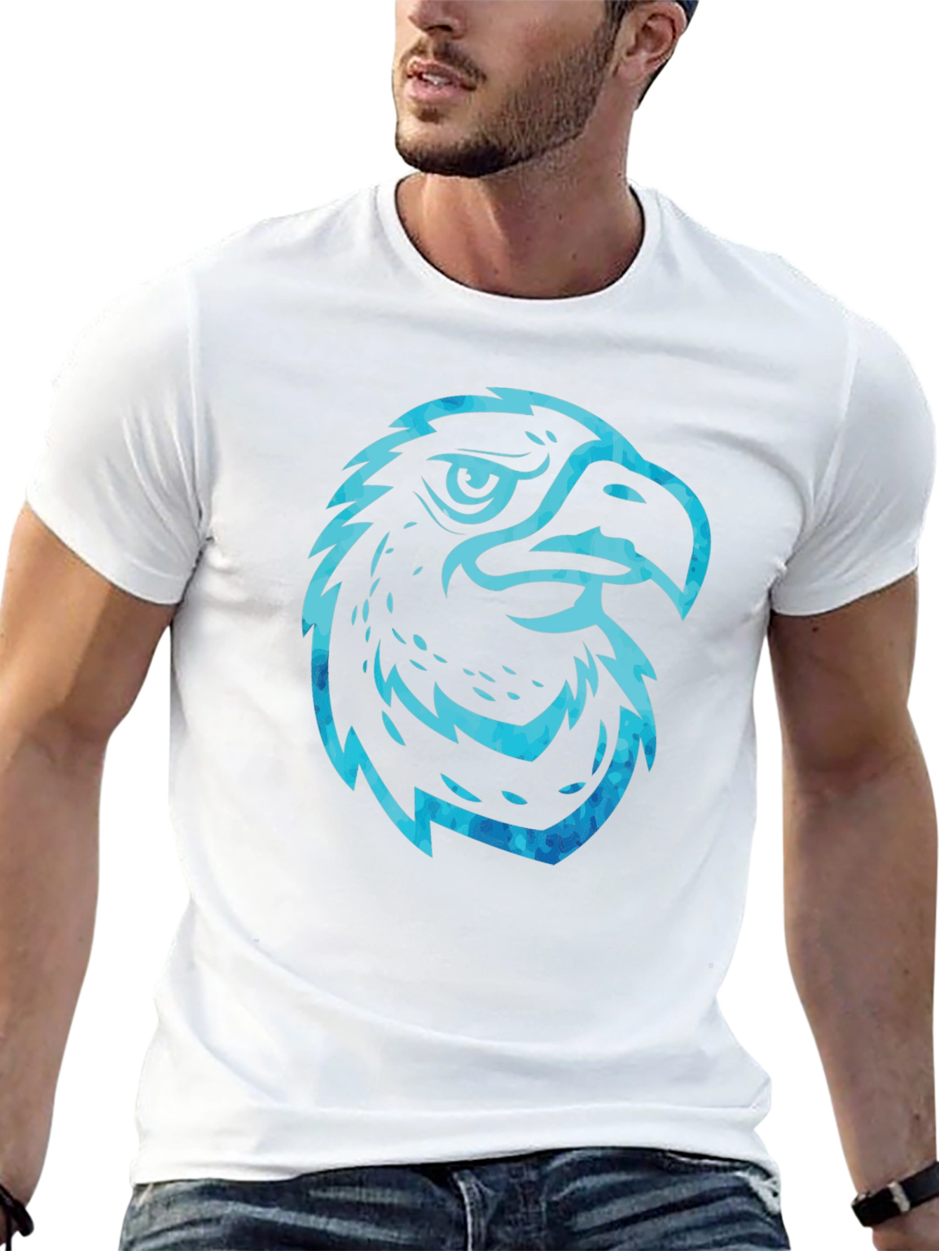 Mens Black Eagle Graphic T-Shirt