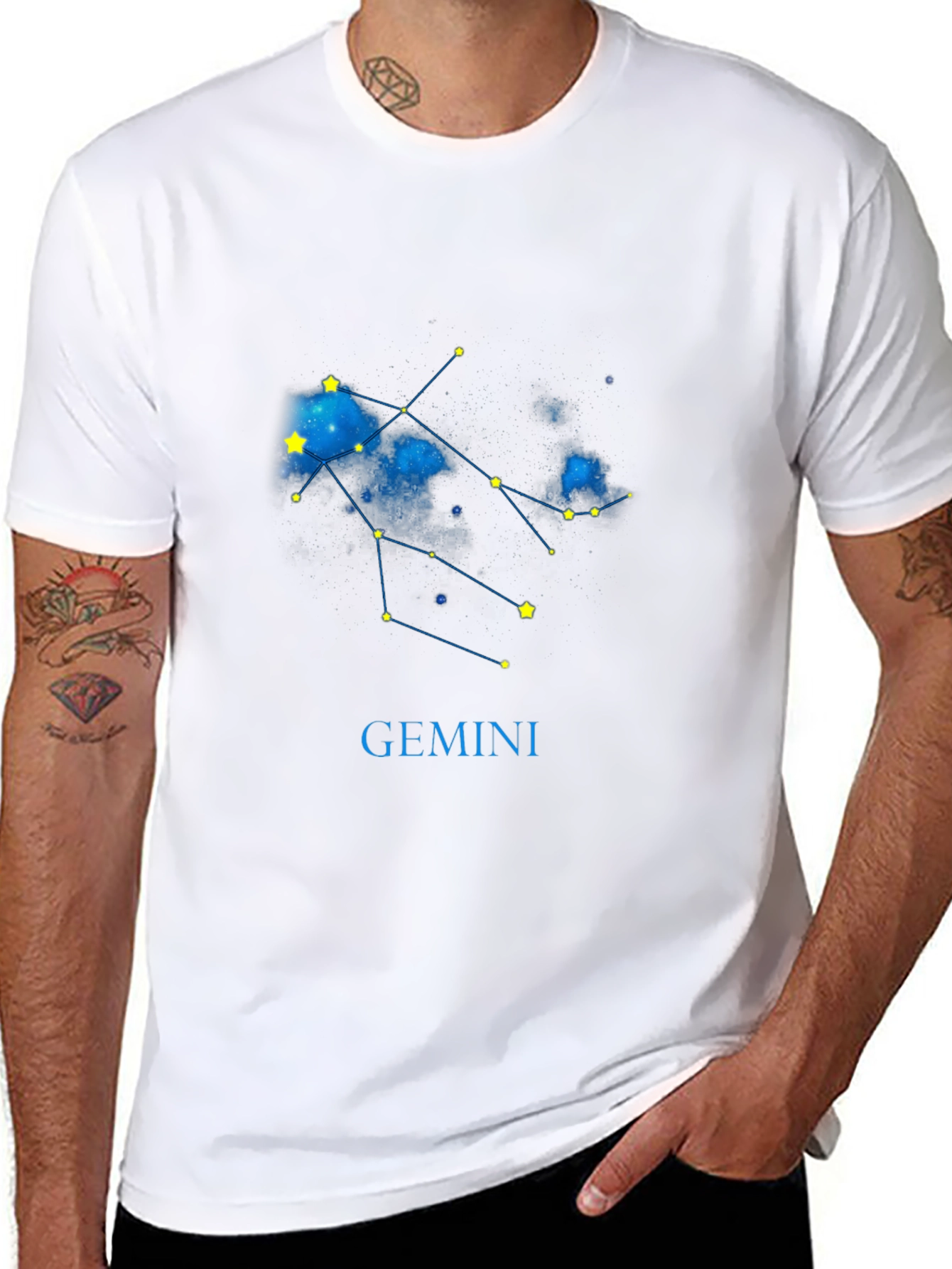 Gemini Zodiac T-Shirt - Celestial Star Sign Tee