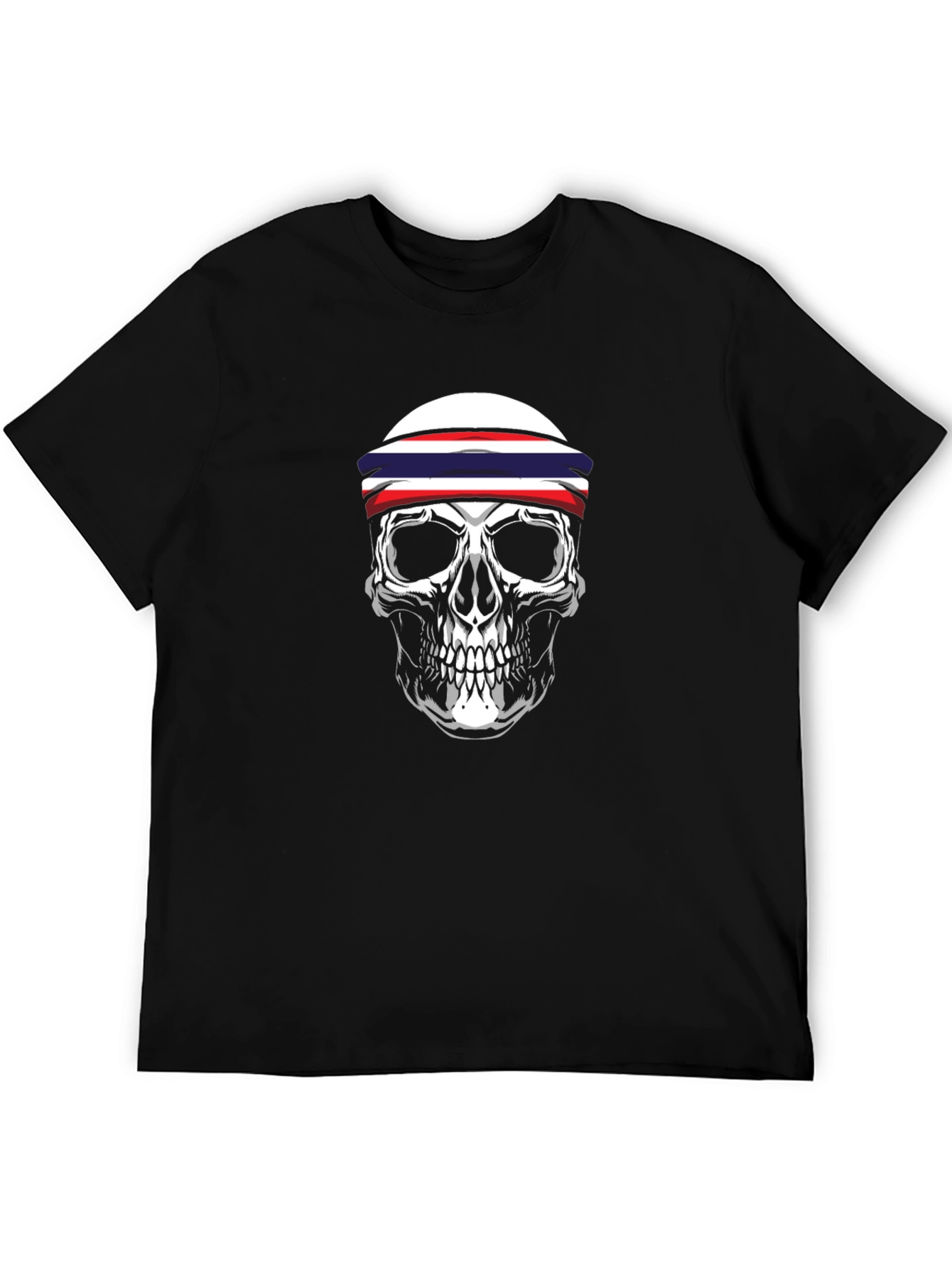Skull Headband Graphic Tee - Black