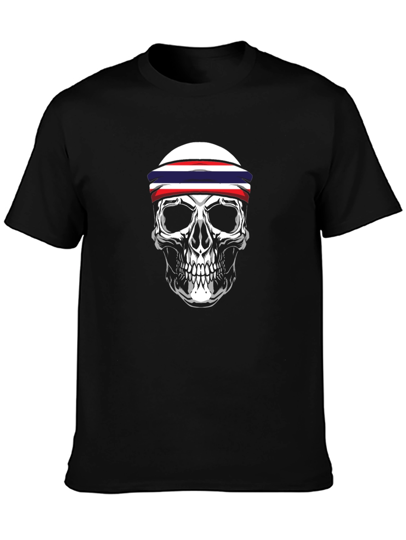 Skull Headband Graphic Tee - Black