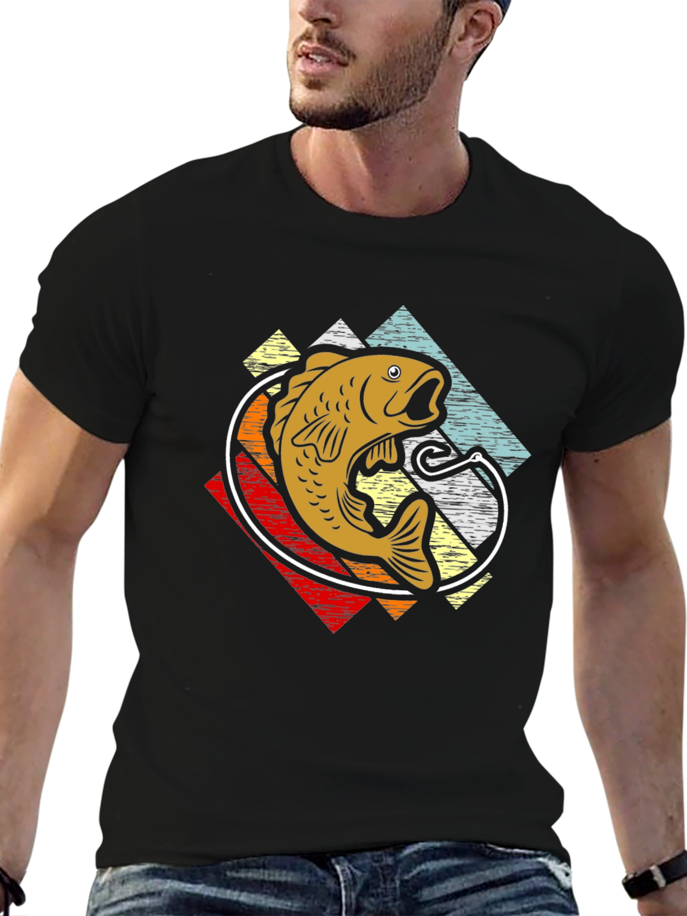 Retro Fishing T-Shirt - Bass Graphic Tee