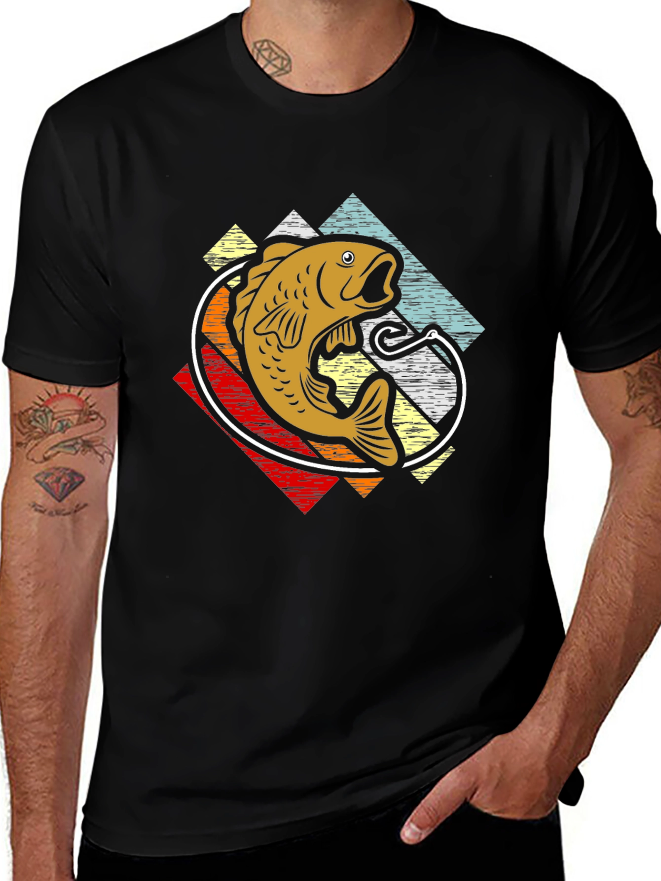 Retro Fishing T-Shirt - Bass Graphic Tee