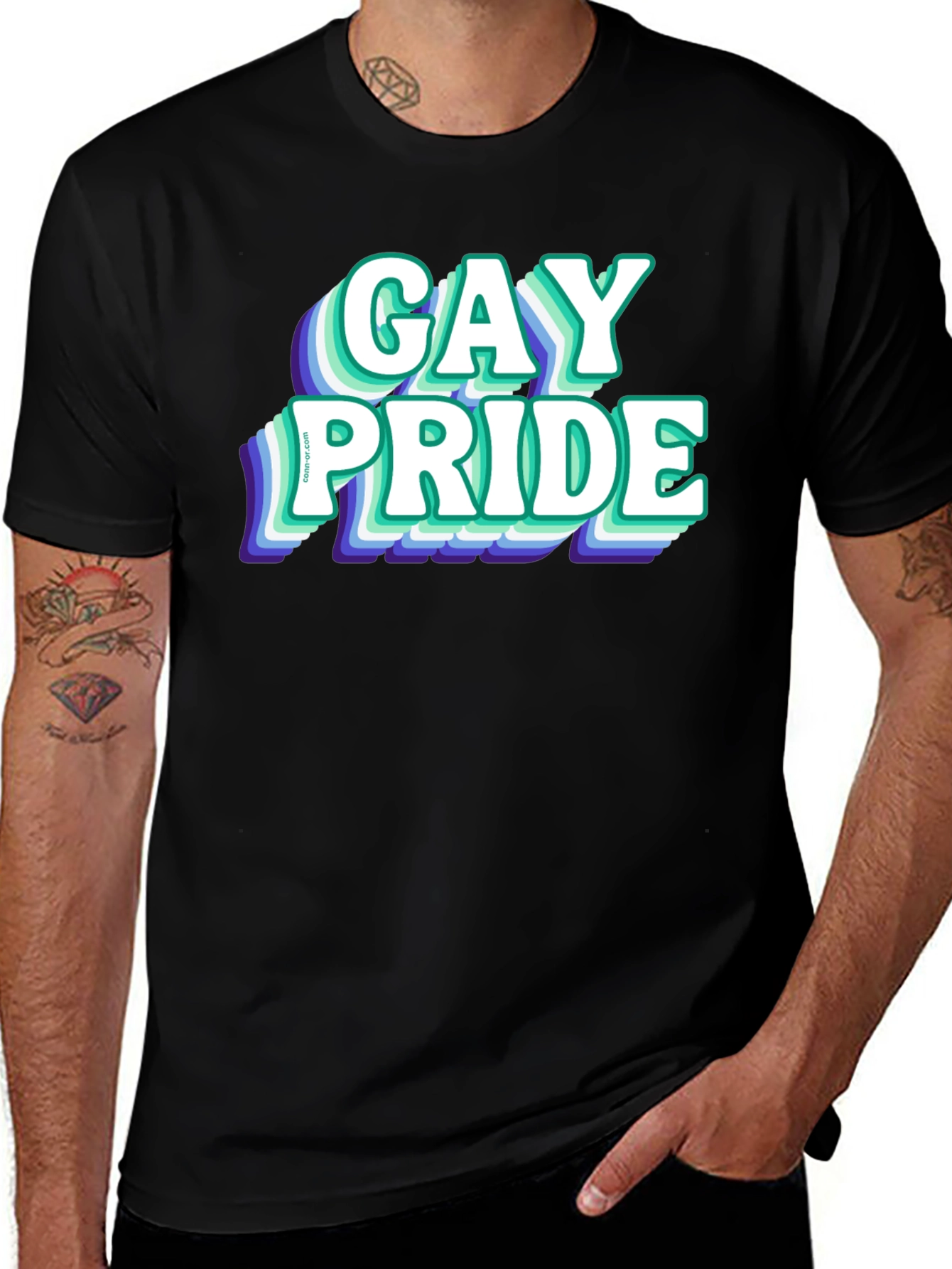 Gay Pride Graphic Tee - Black
