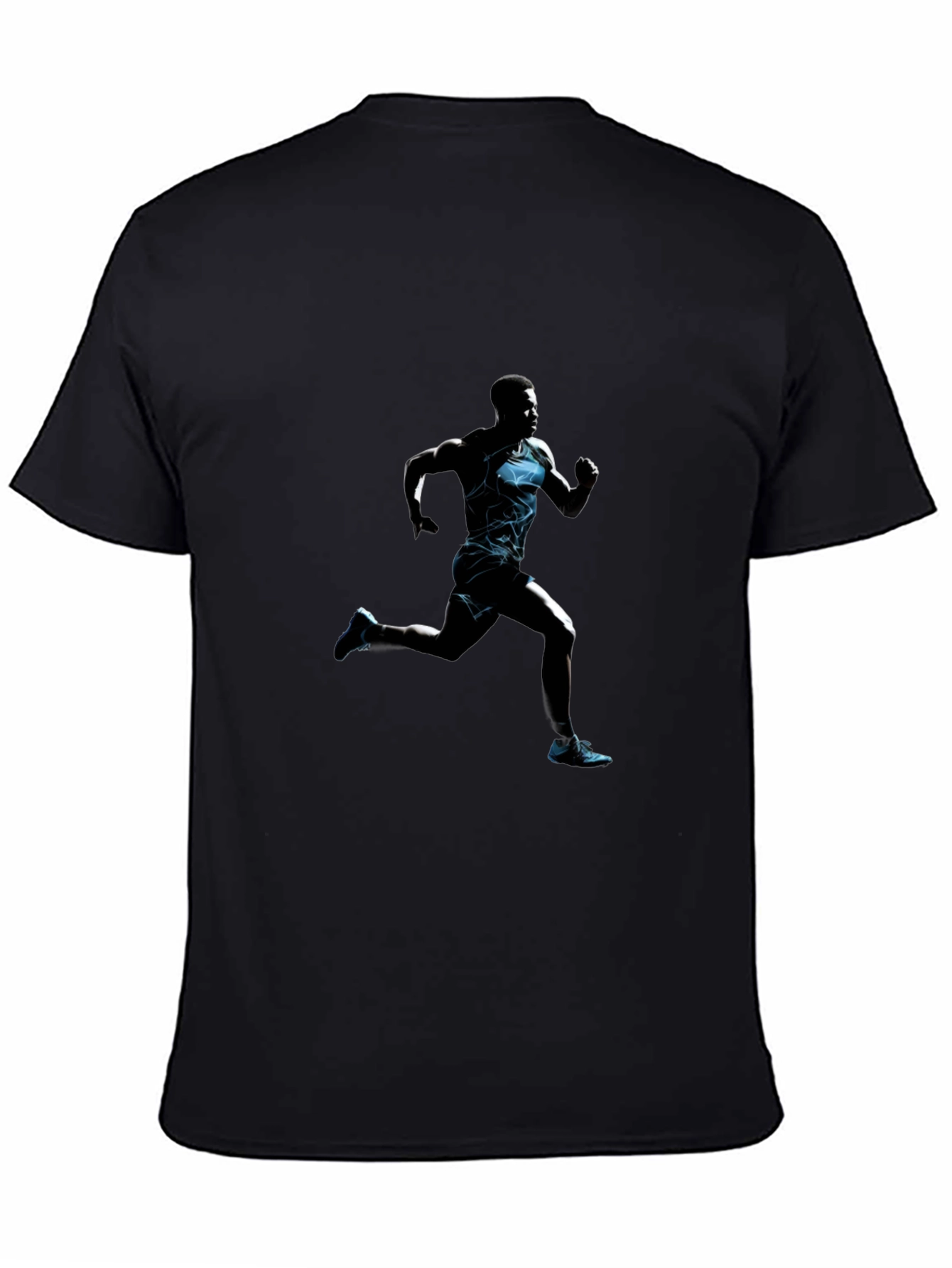Mens Black Graphic Tee: Runner