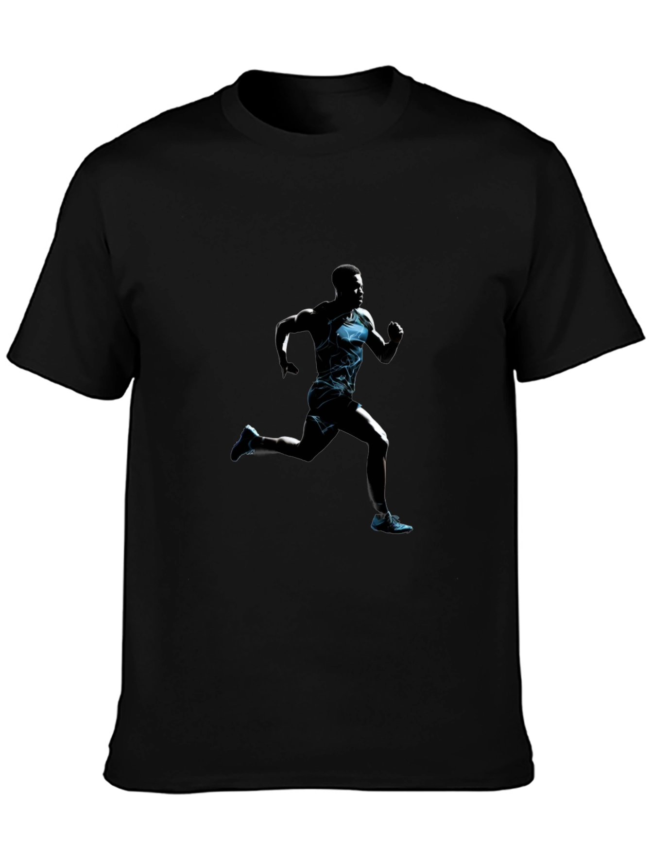 Mens Black Graphic Tee: Runner