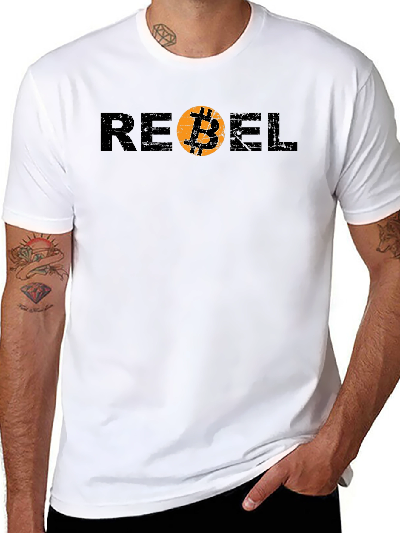 Rebel Bitcoin Graphic Tee - Crypto Currency Shirt
