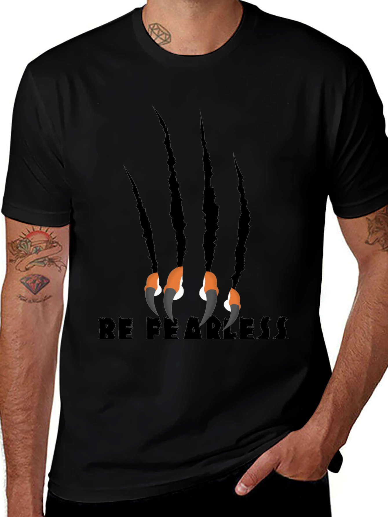 Be Fearless Claw Graphic Black T-Shirt