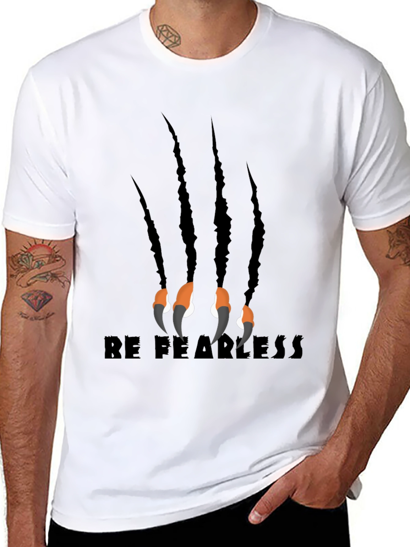 Be Fearless Claw Graphic Black T-Shirt