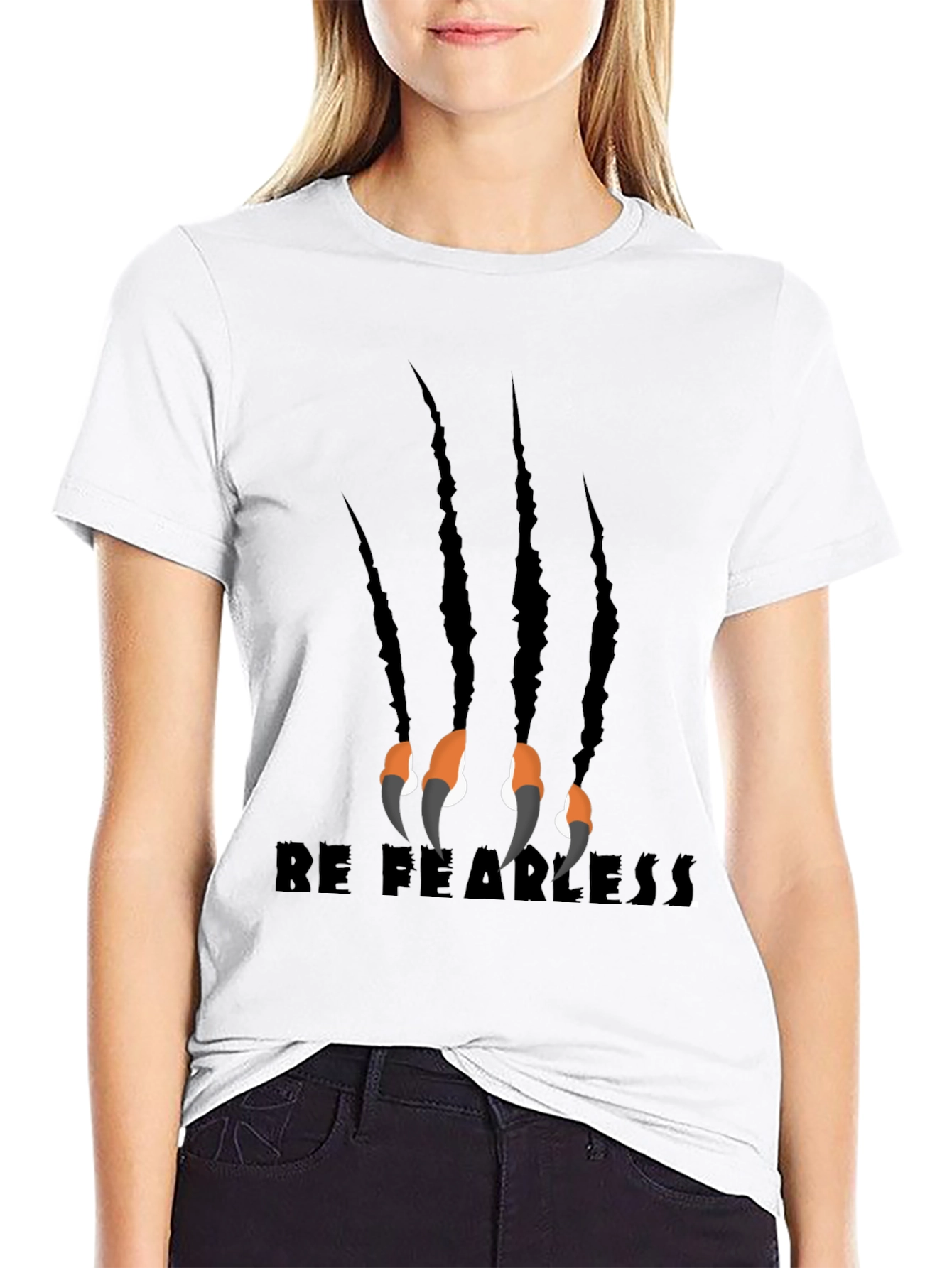 Be Fearless Claw Graphic Black T-Shirt