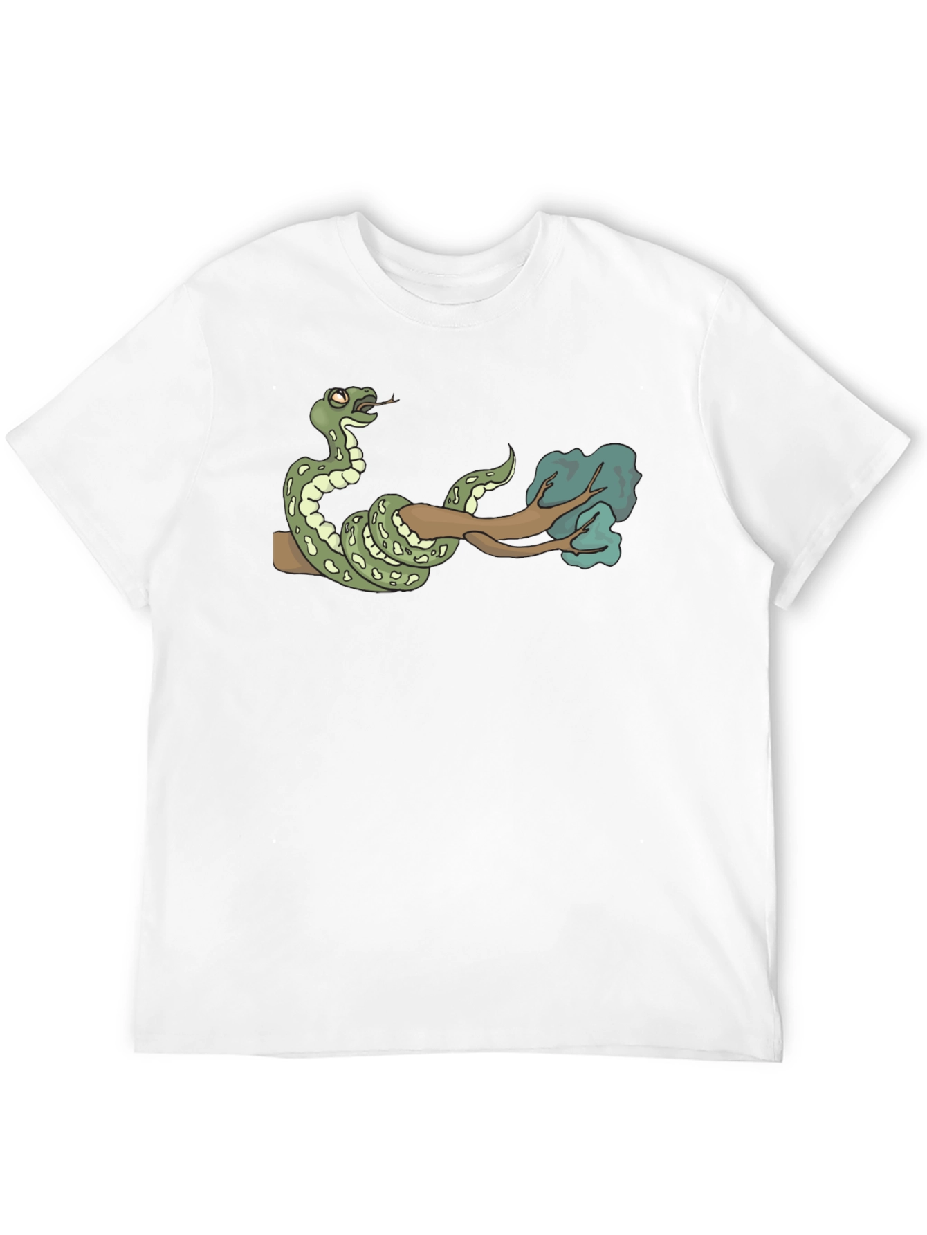 Snake on Branch Graphic Tee - Mens Black T-Shirt