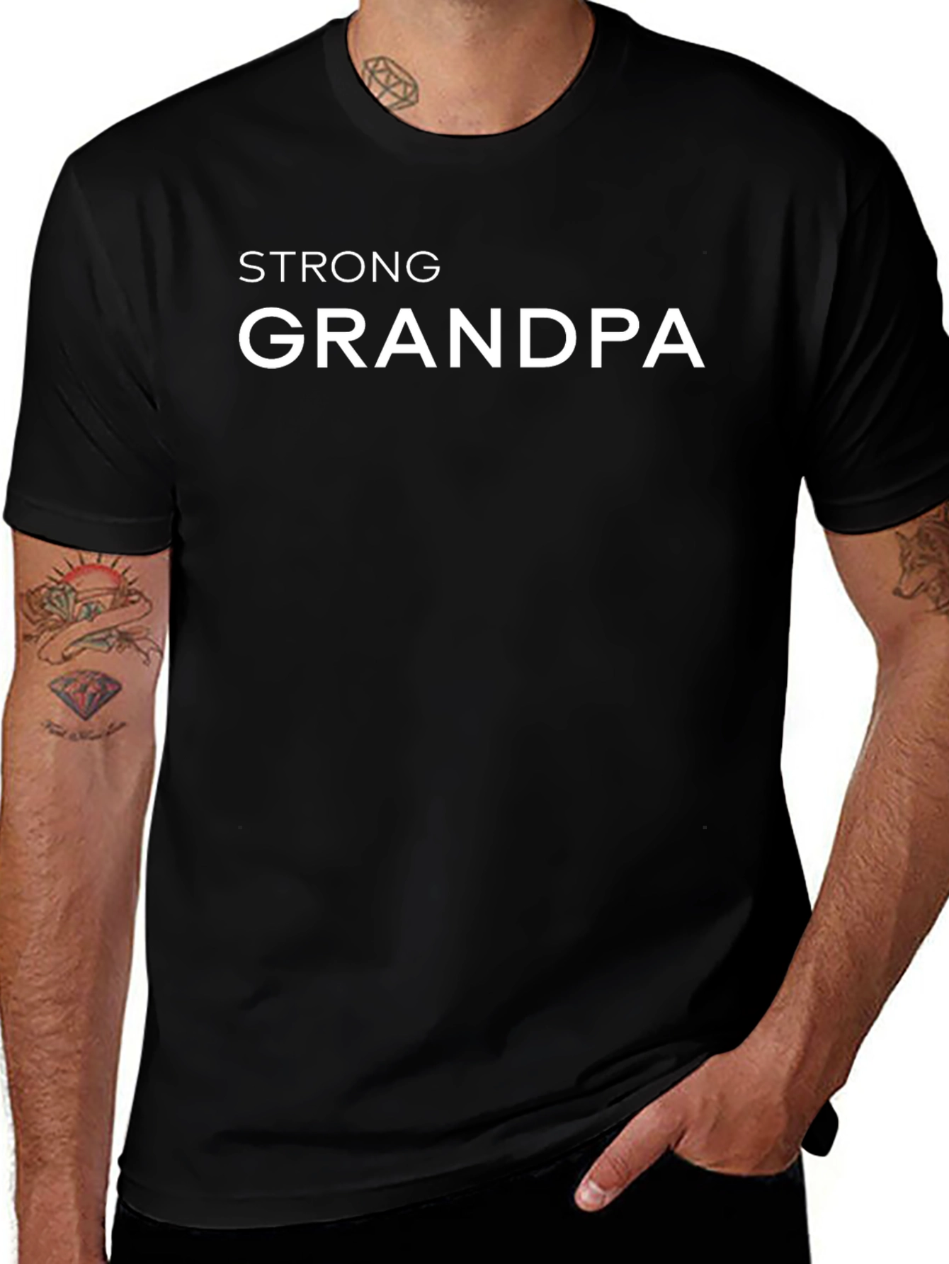 Strong Grandpa T-Shirt - Black Graphic Tee
