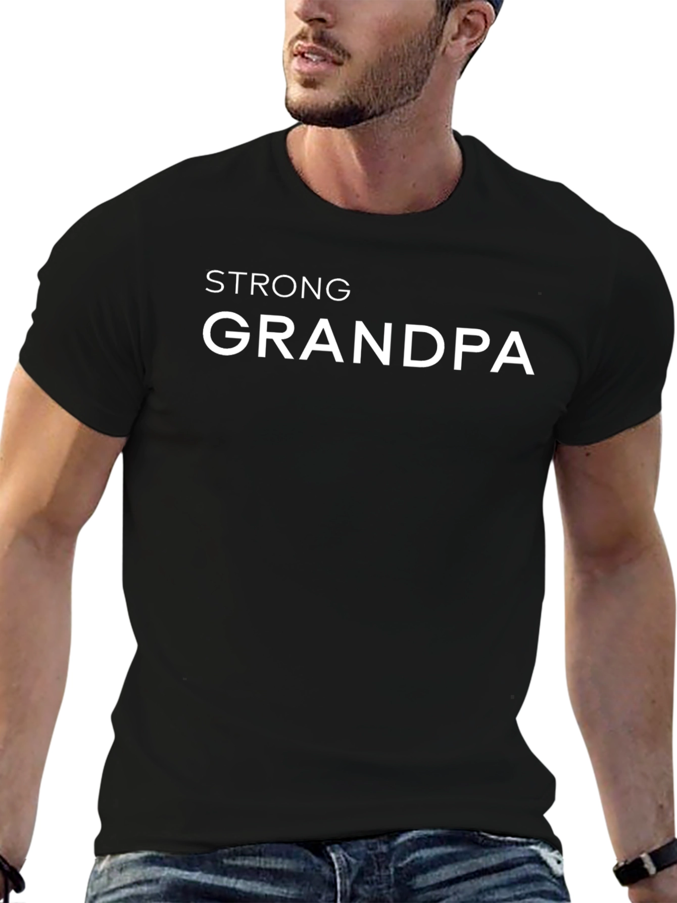 Strong Grandpa T-Shirt - Black Graphic Tee