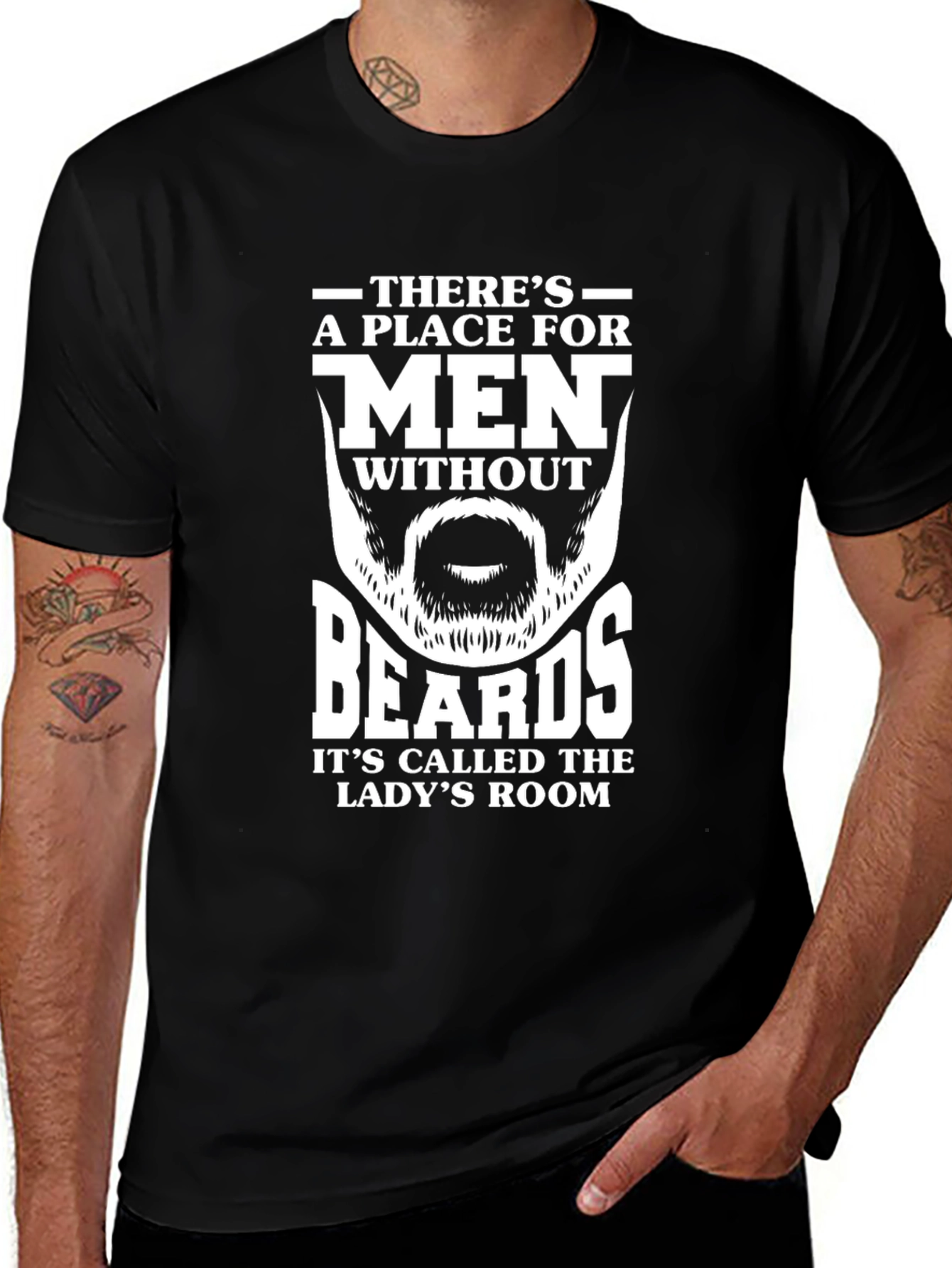 Funny Beard T-Shirt: Ladys Room Humor
