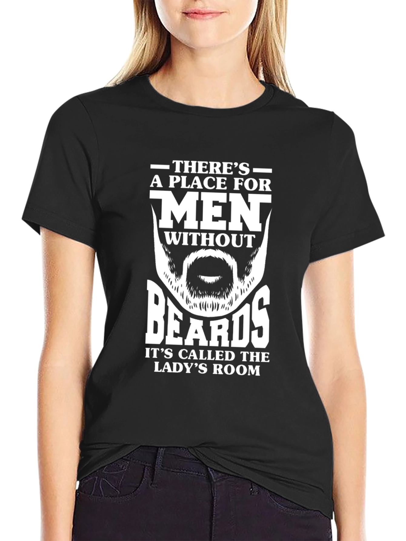Funny Beard T-Shirt: Ladys Room Humor