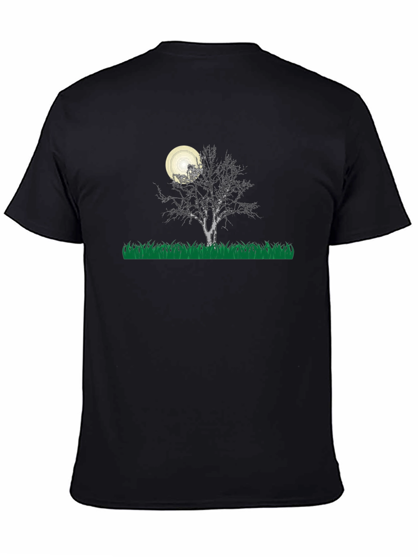 Moonlit Tree Graphic Tee - Black Cotton Blend