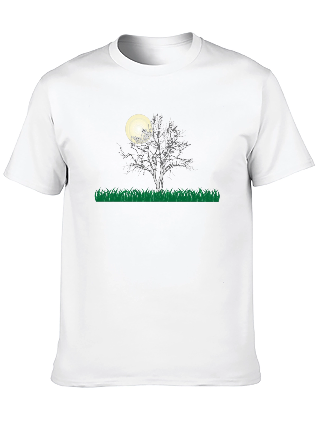 Moonlit Tree Graphic Tee - Black Cotton Blend
