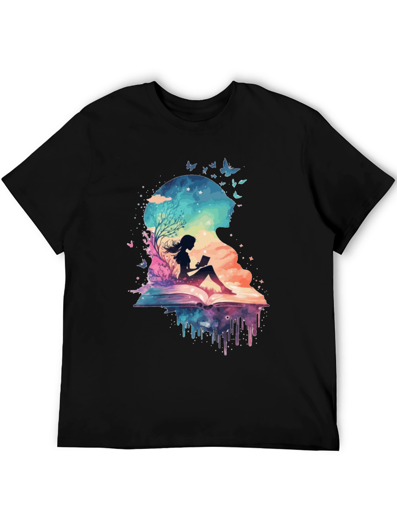 Book Lover Galaxy Tee - Literary Dreamscape Design