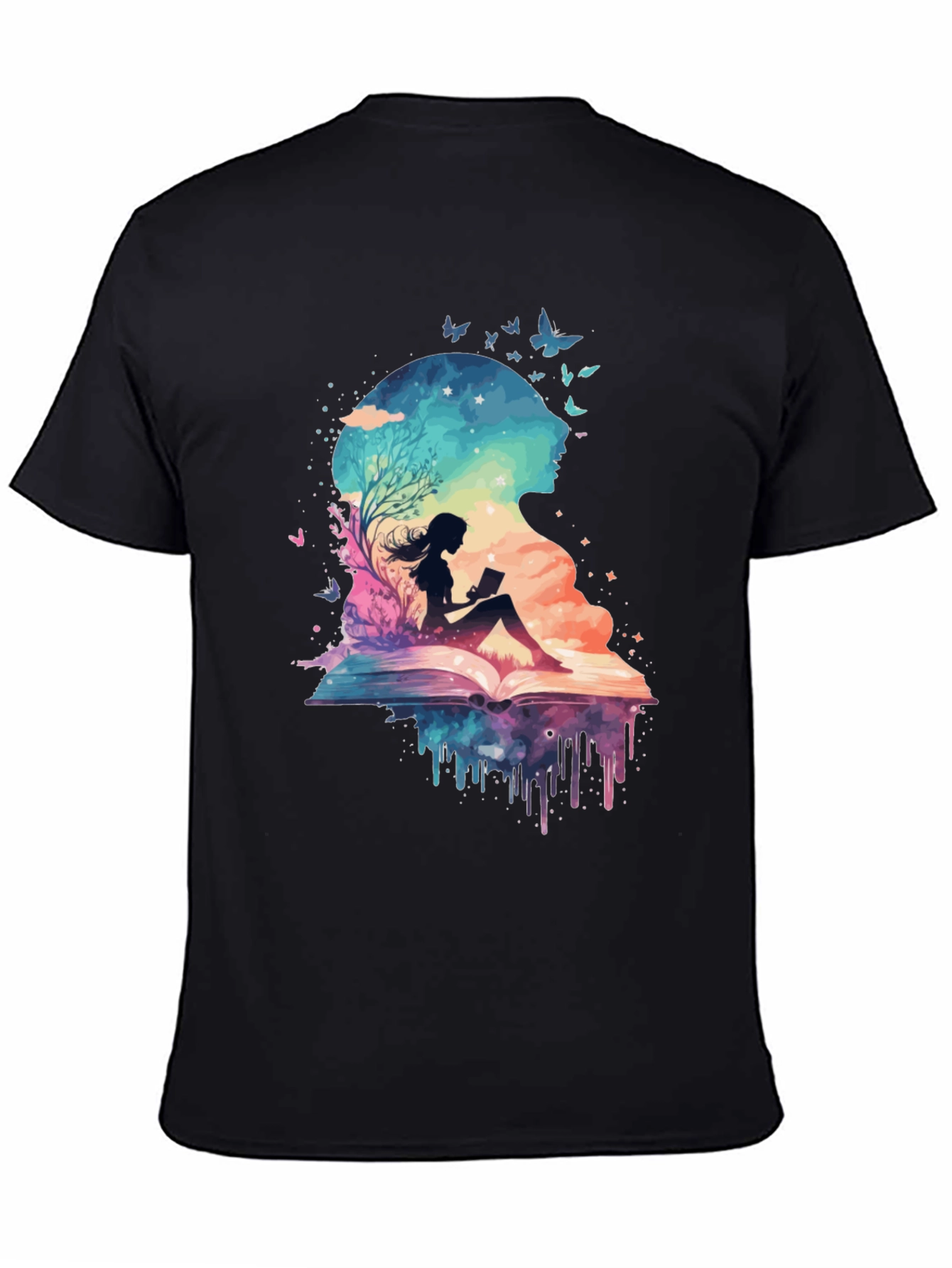Book Lover Galaxy Tee - Literary Dreamscape Design