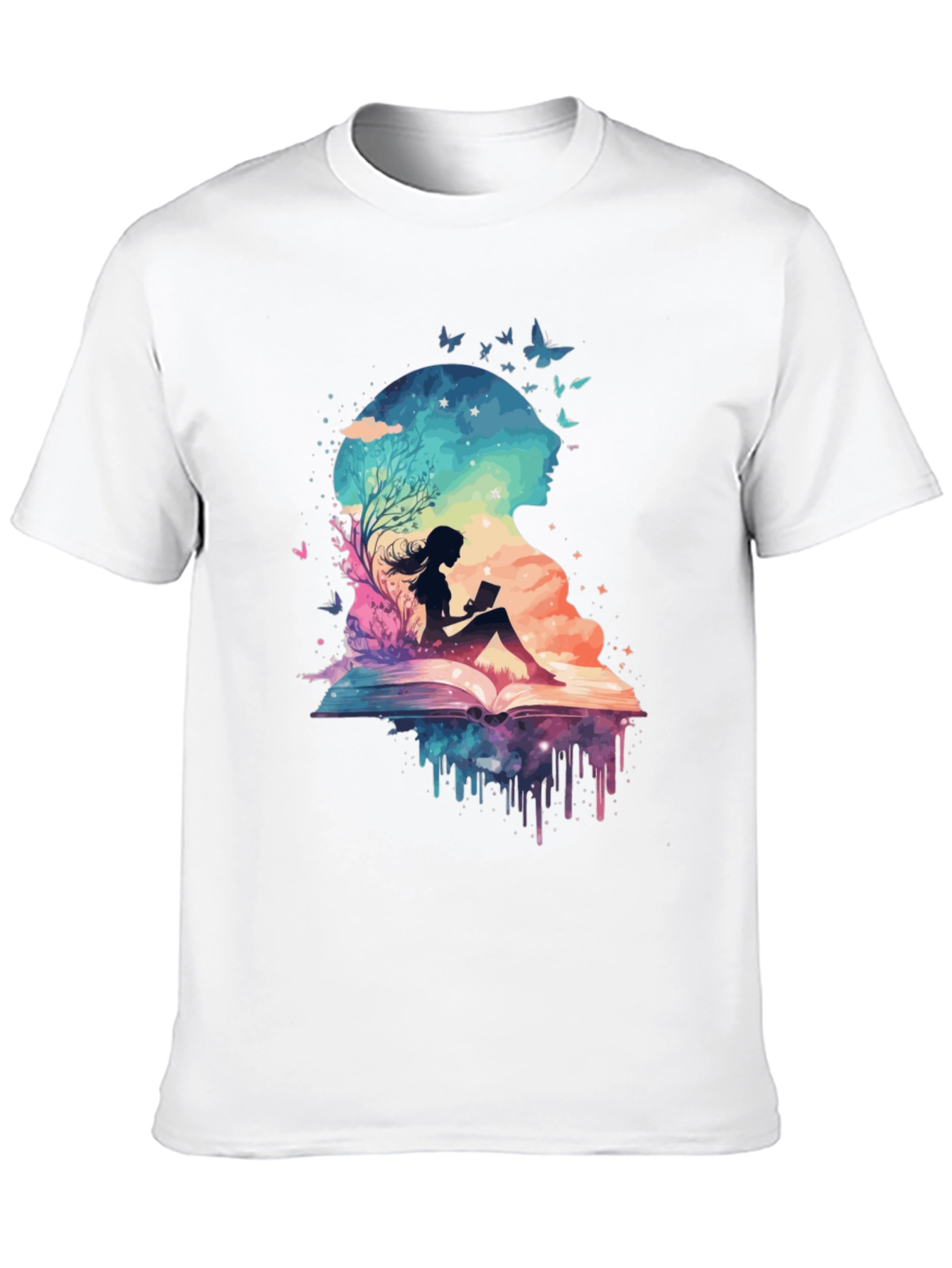 Book Lover Galaxy Tee - Literary Dreamscape Design