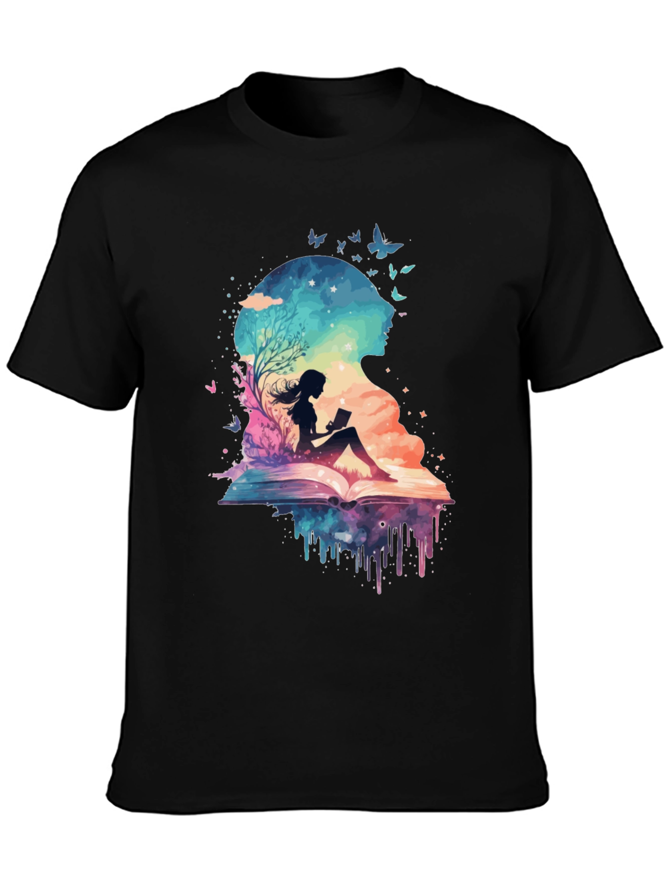 Book Lover Galaxy Tee - Literary Dreamscape Design