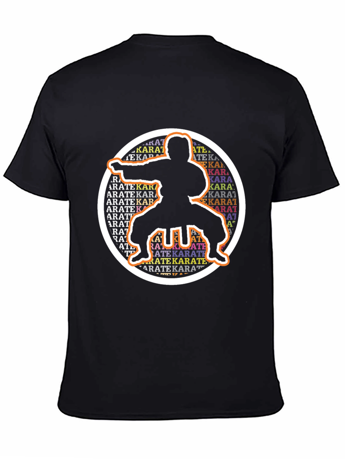 Karate Silhouette Graphic Tee - Black