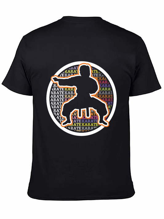 Karate Silhouette Graphic Tee - Black