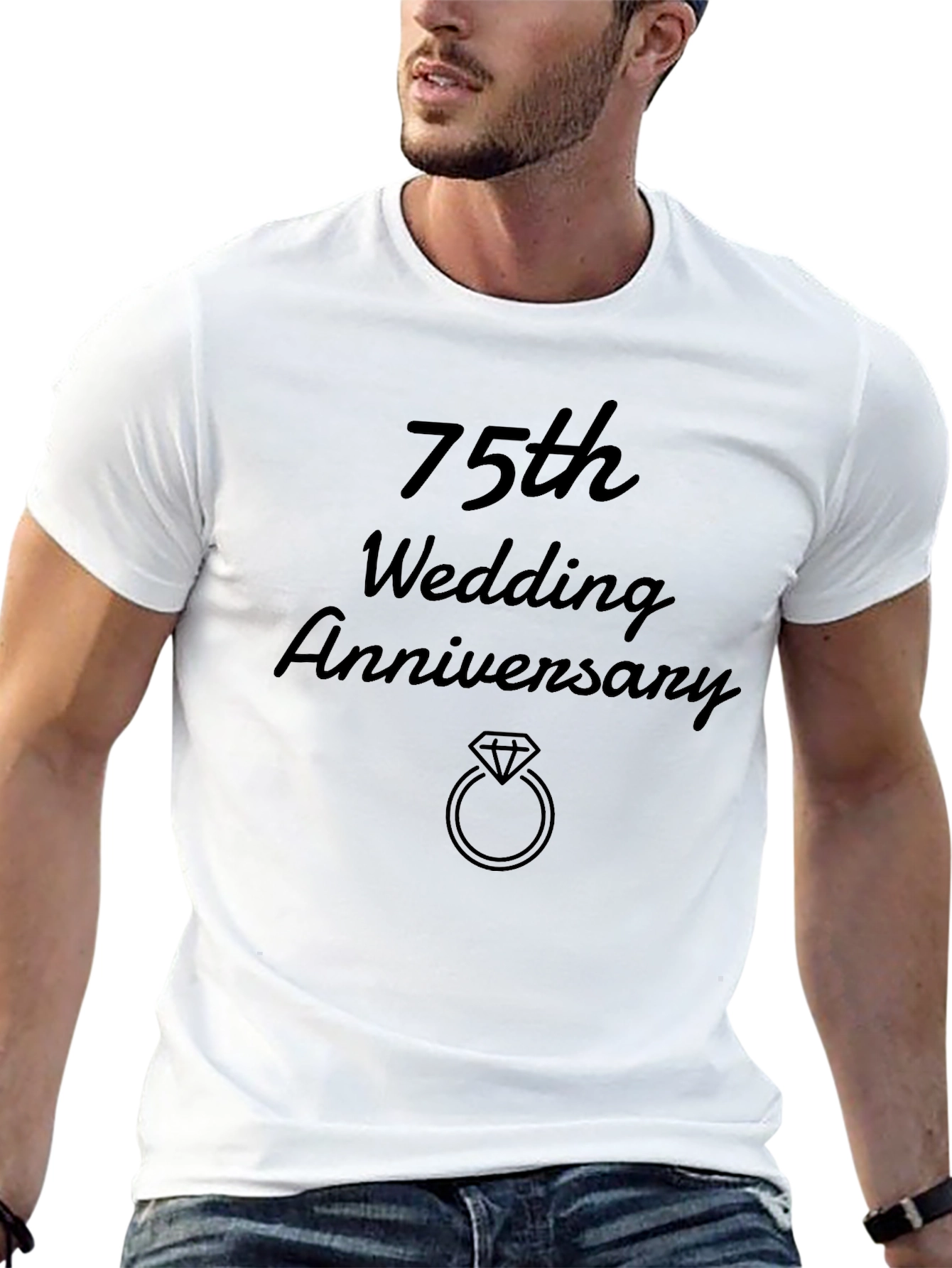 75th Wedding Anniversary Black T-Shirt