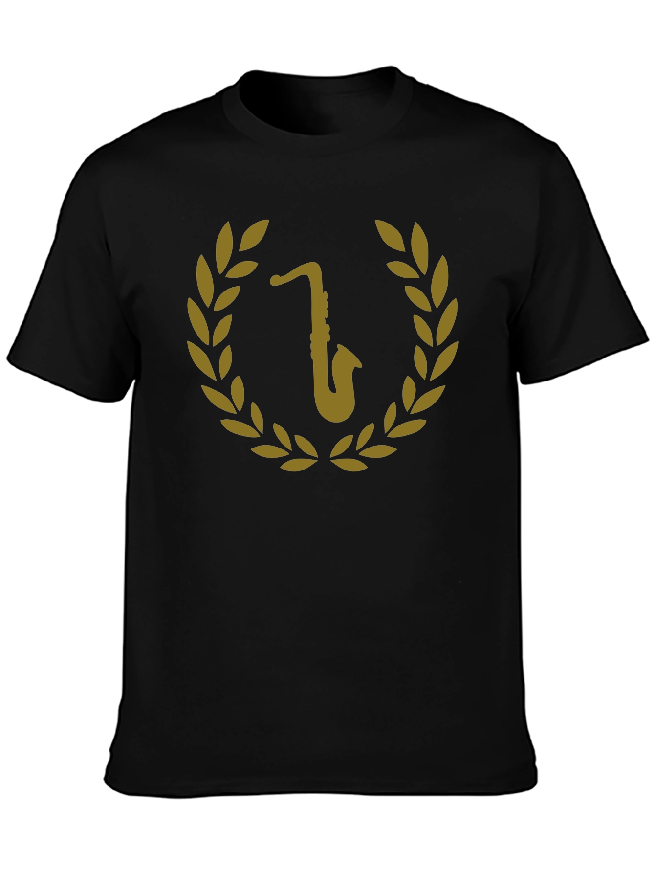 Saxophone Laurel Wreath Graphic Tee