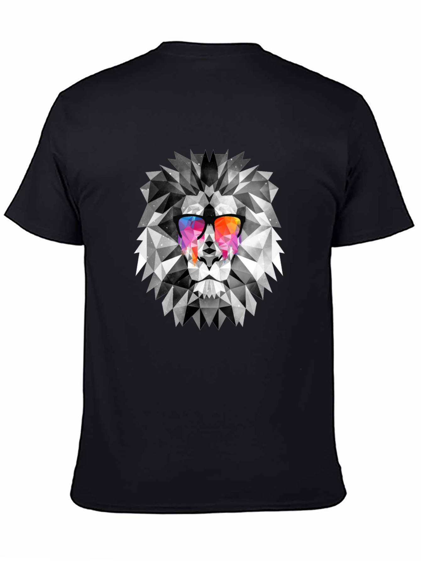 Geometric Lion Graphic Print Mens T-Shirt