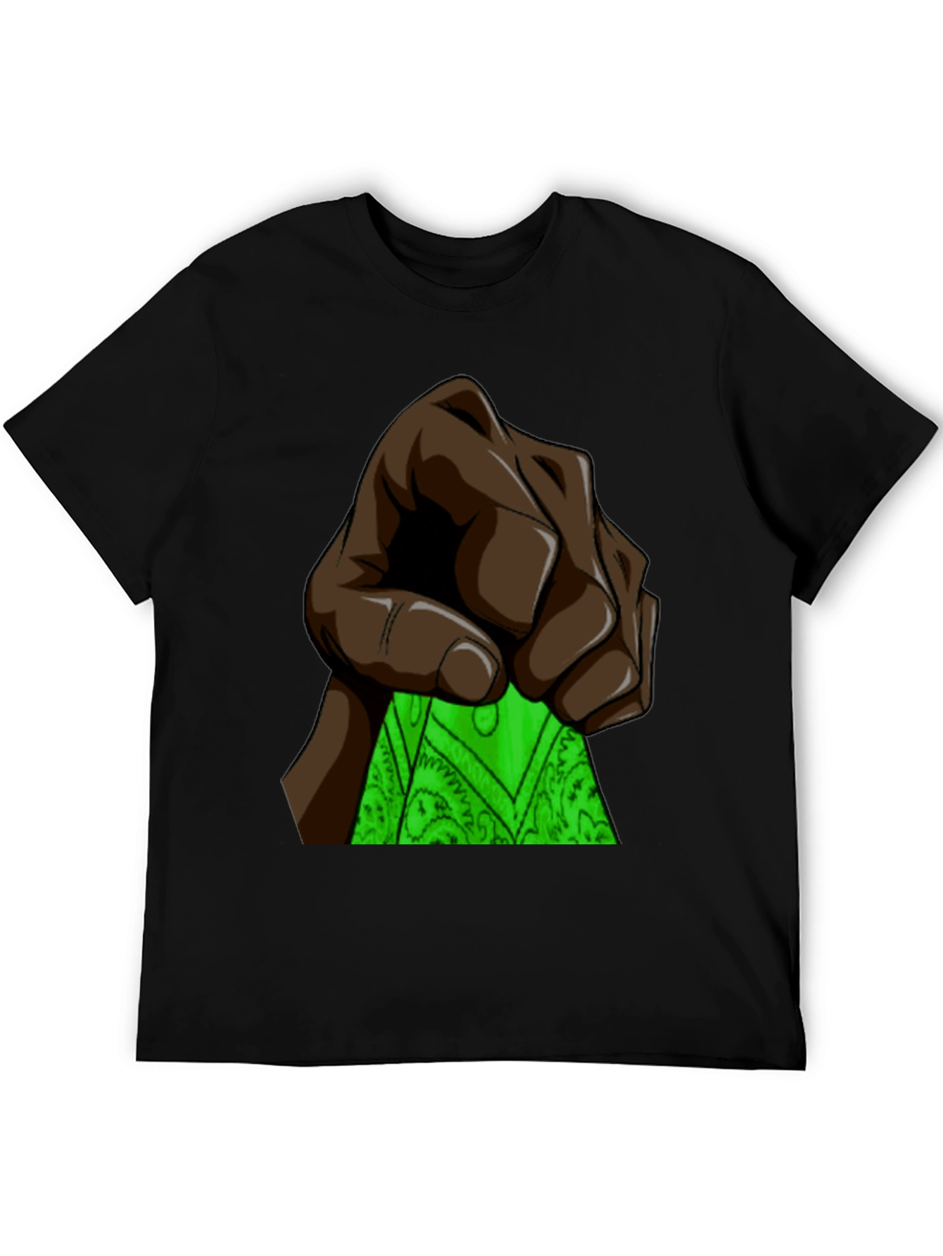 Fist Holding Green Bandana Graphic T-Shirt