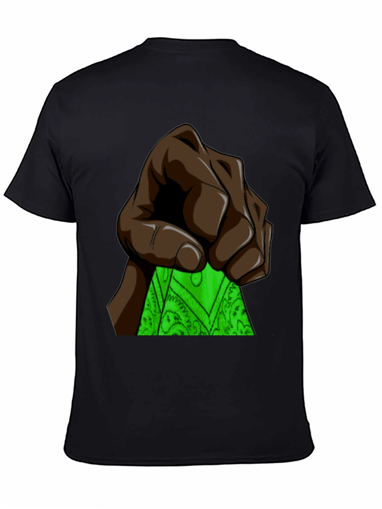 Fist Holding Green Bandana Graphic T-Shirt