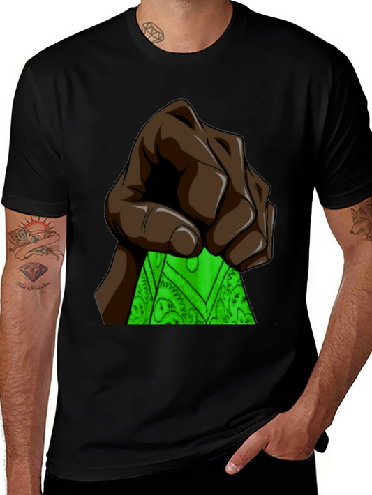 Fist Holding Green Bandana Graphic T-Shirt